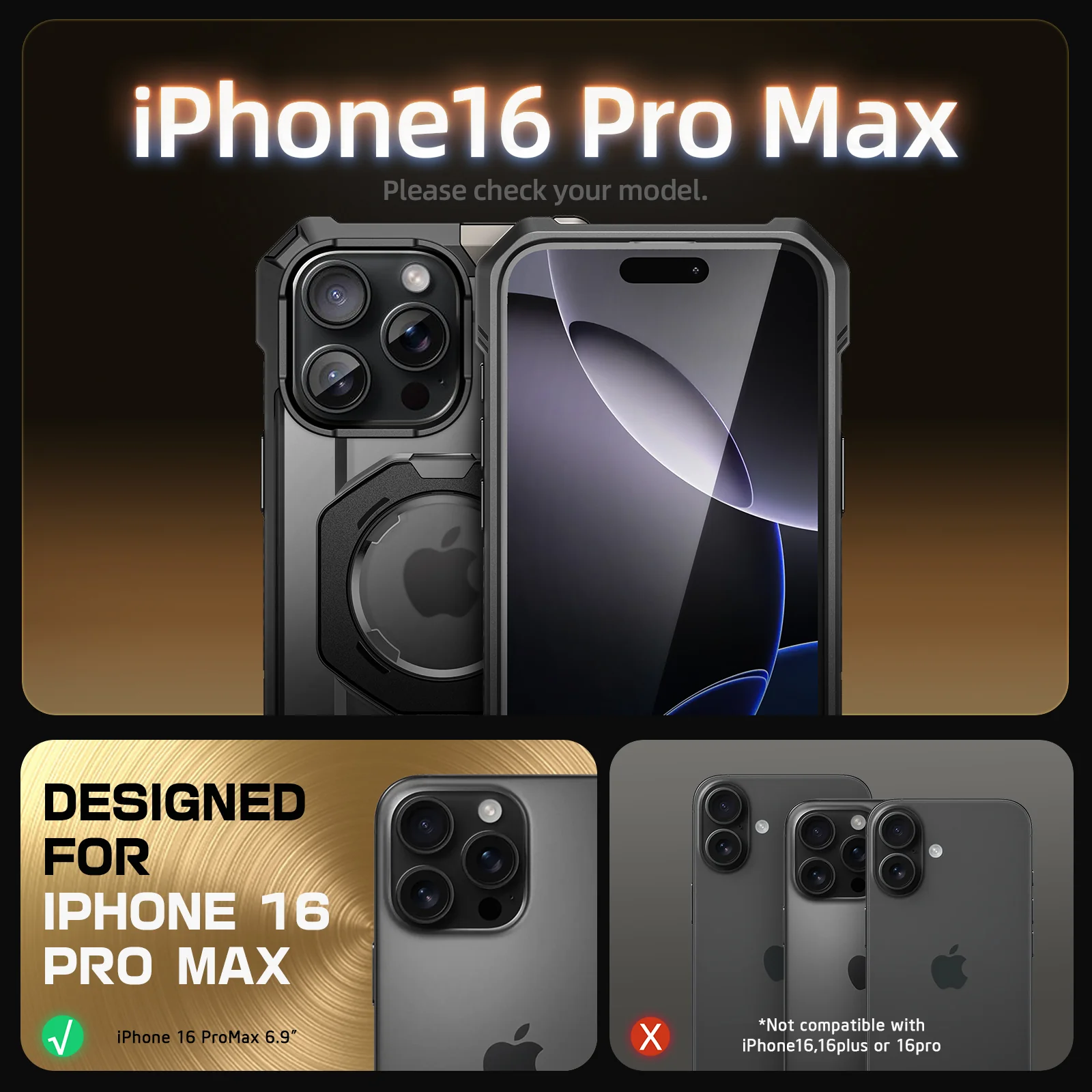 Bundle Sale - iPhone 16 Pro Max UB GRIP Series & MagFlip Wallet with Stand - Image 30