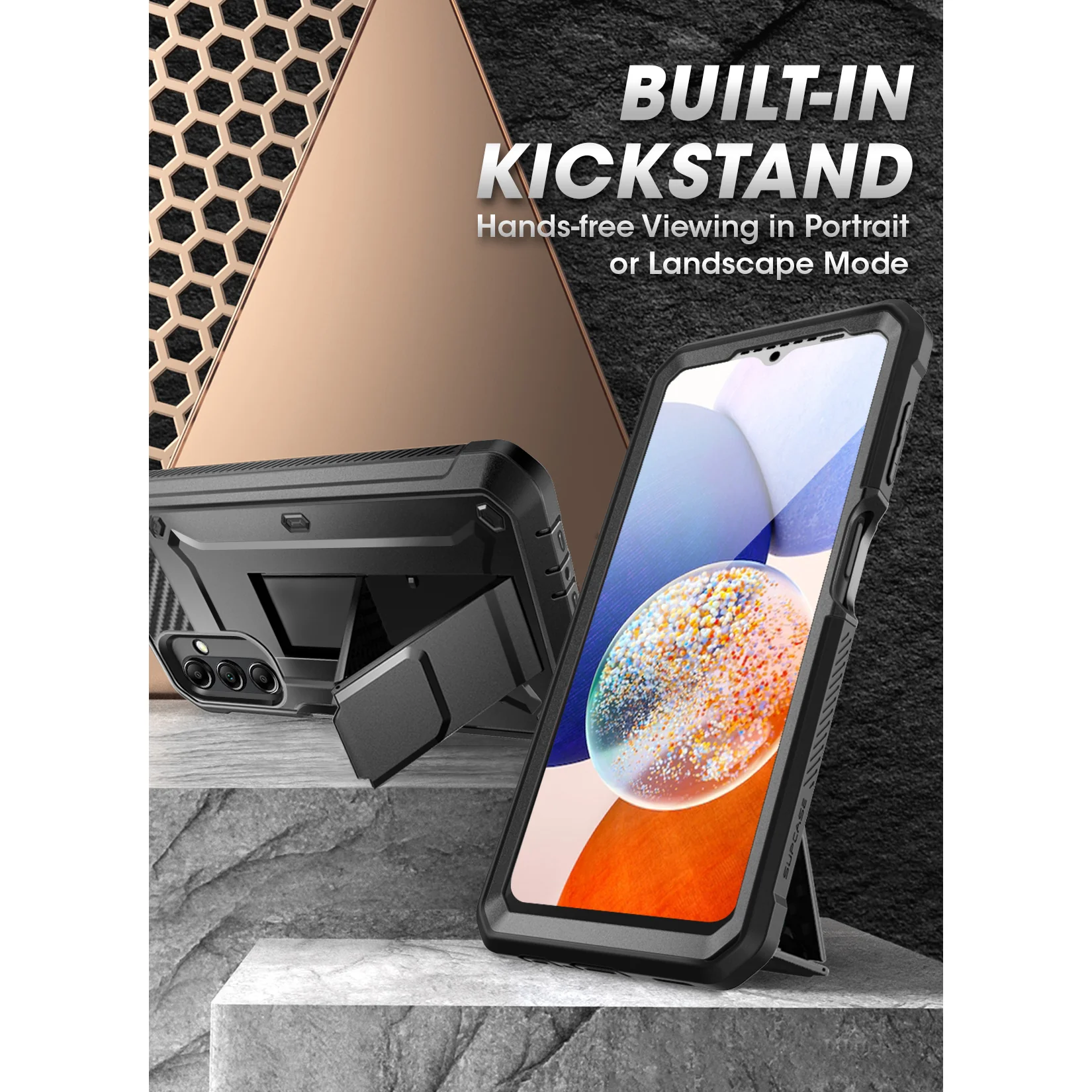 Galaxy A14 Unicorn Beetle Pro Rugged Holster Case-Black - Image 5
