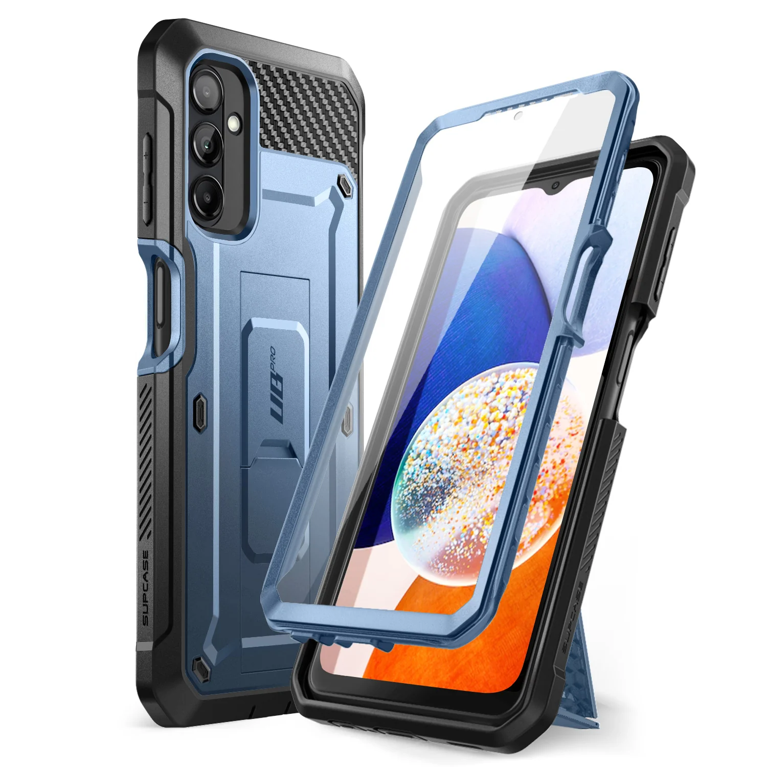 Galaxy A14 Unicorn Beetle Pro Rugged Holster Case-Metallic Blue - Image 2
