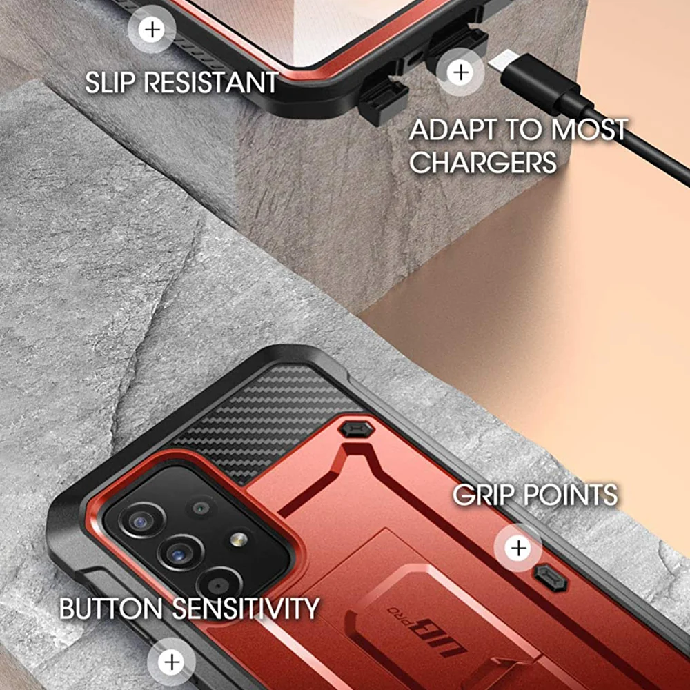 Galaxy A72 Unicorn Beetle Pro Rugged Holster Case-Metallic Red - Image 7