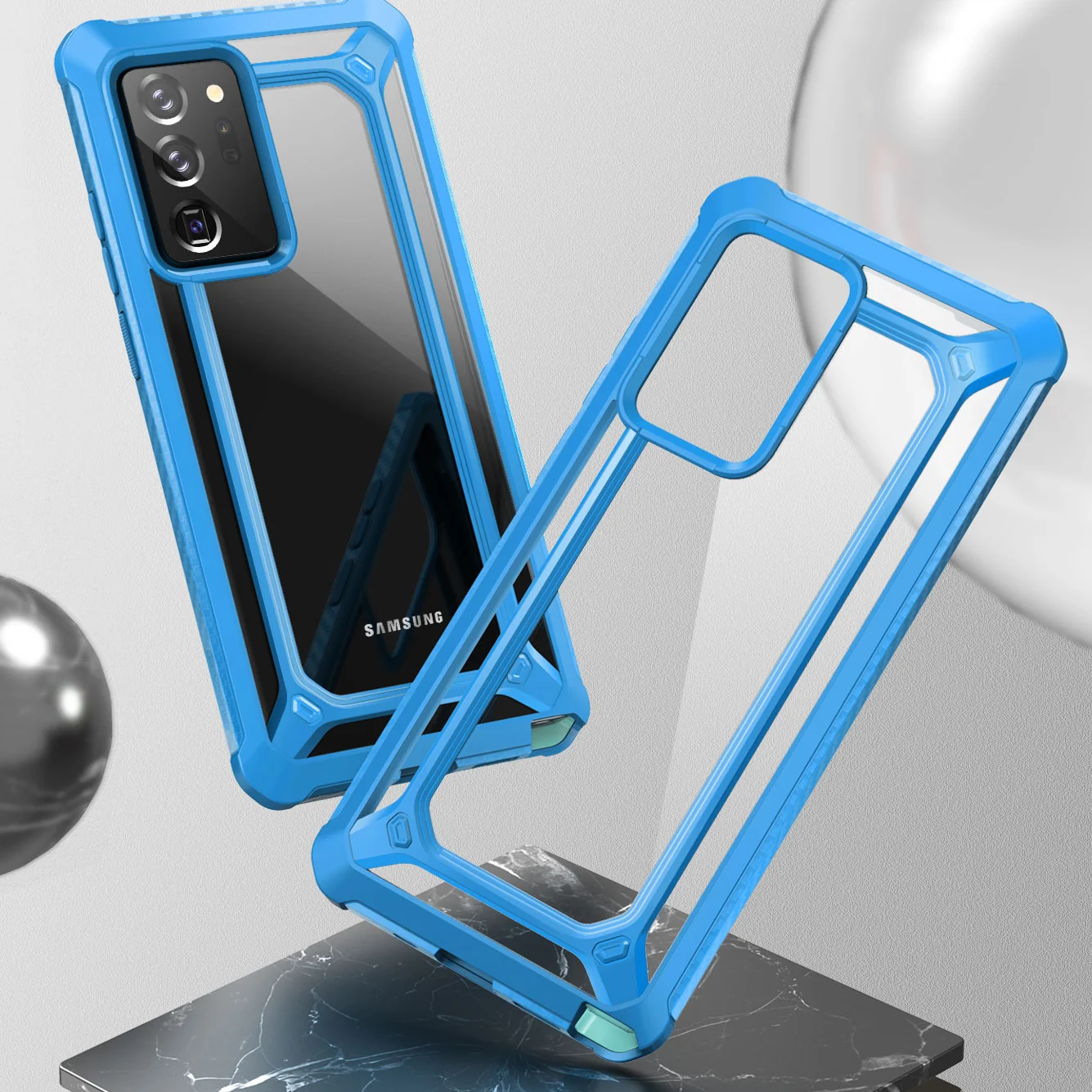 Galaxy Note20 Ultra Unicorn Beetle EXO Clear Case-Blue - Image 4