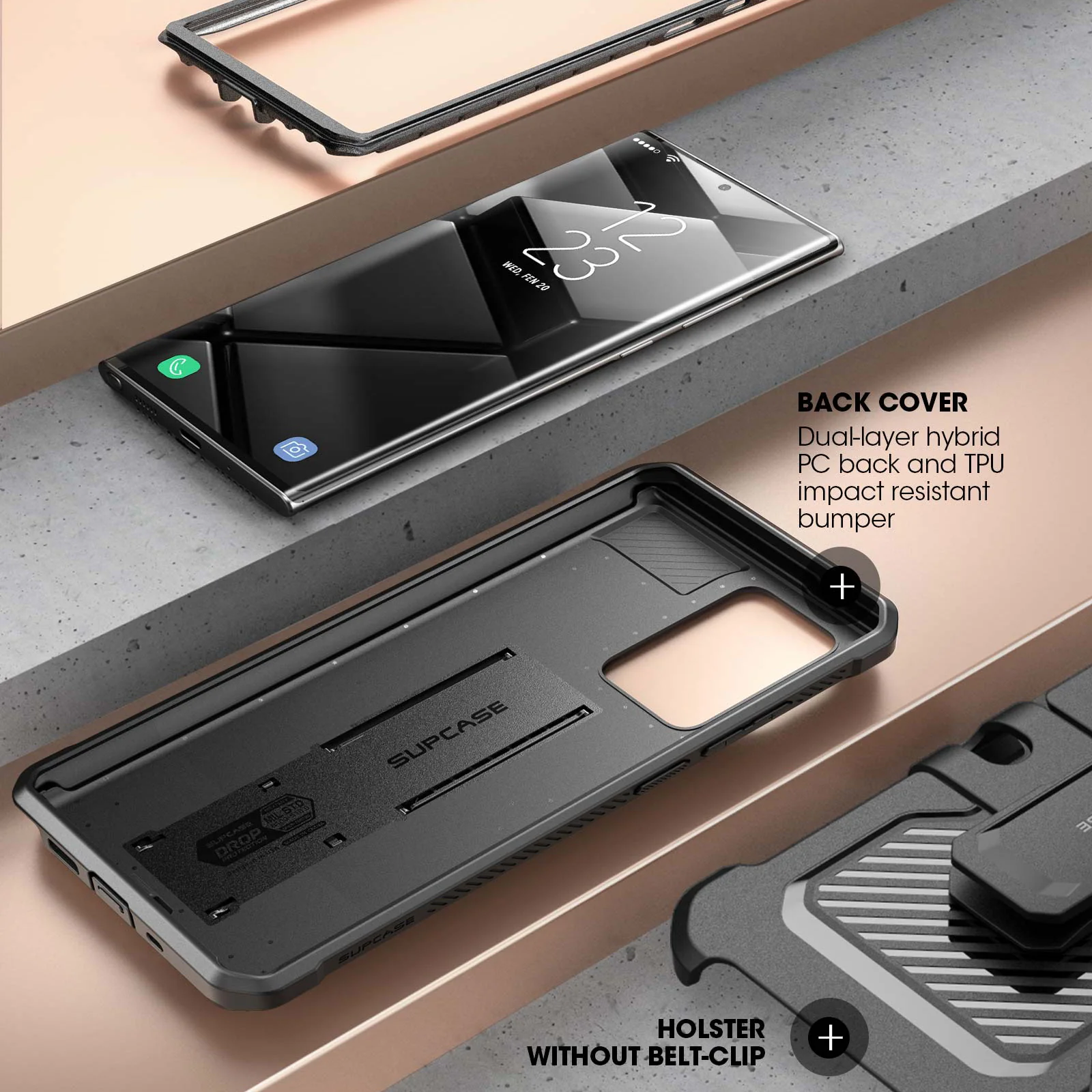 Galaxy Note20 Ultra Unicorn Beetle PRO Rugged Holster Case-Black - Image 5