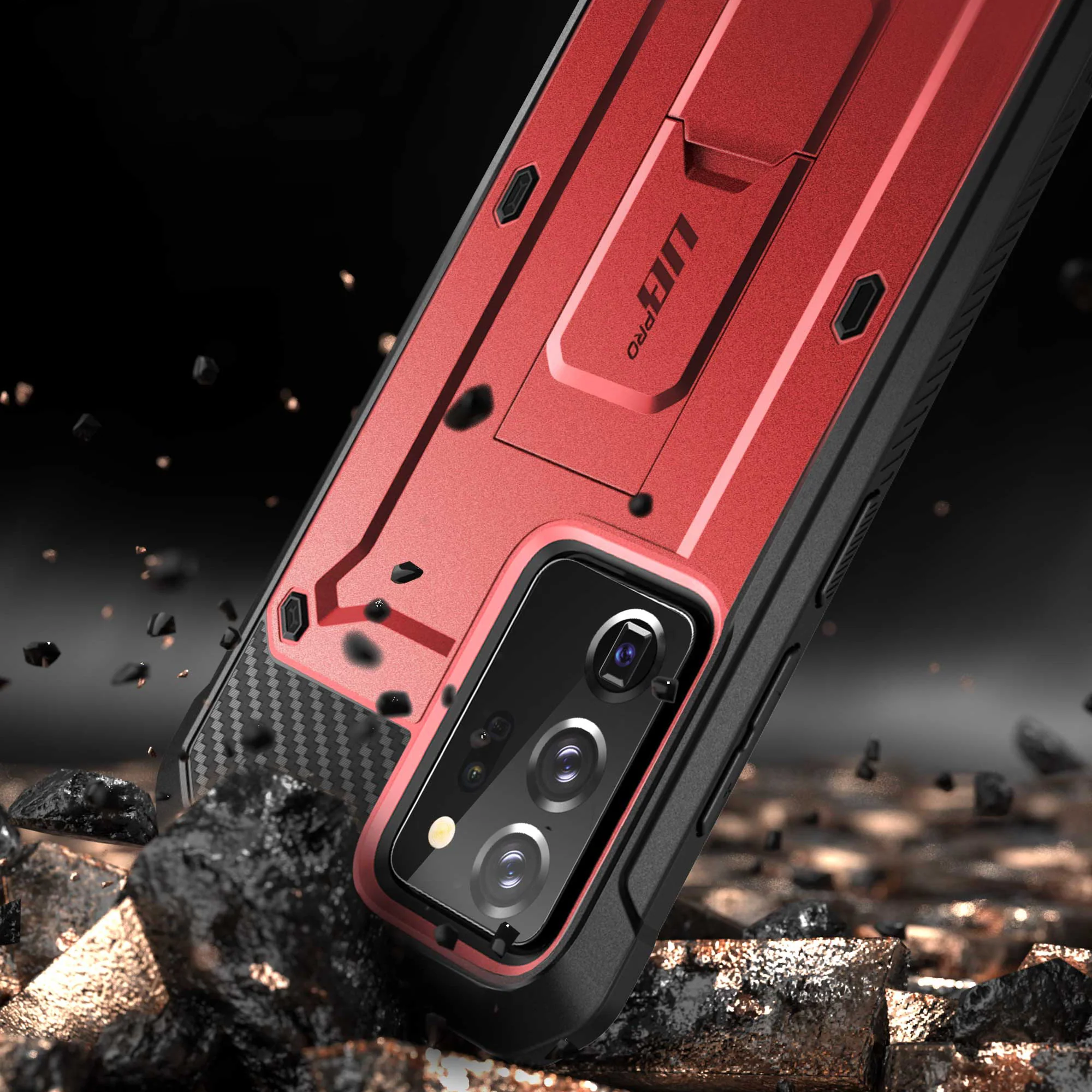 Galaxy Note20 Ultra Unicorn Beetle PRO Rugged Holster Case-Metallic Red - Image 3
