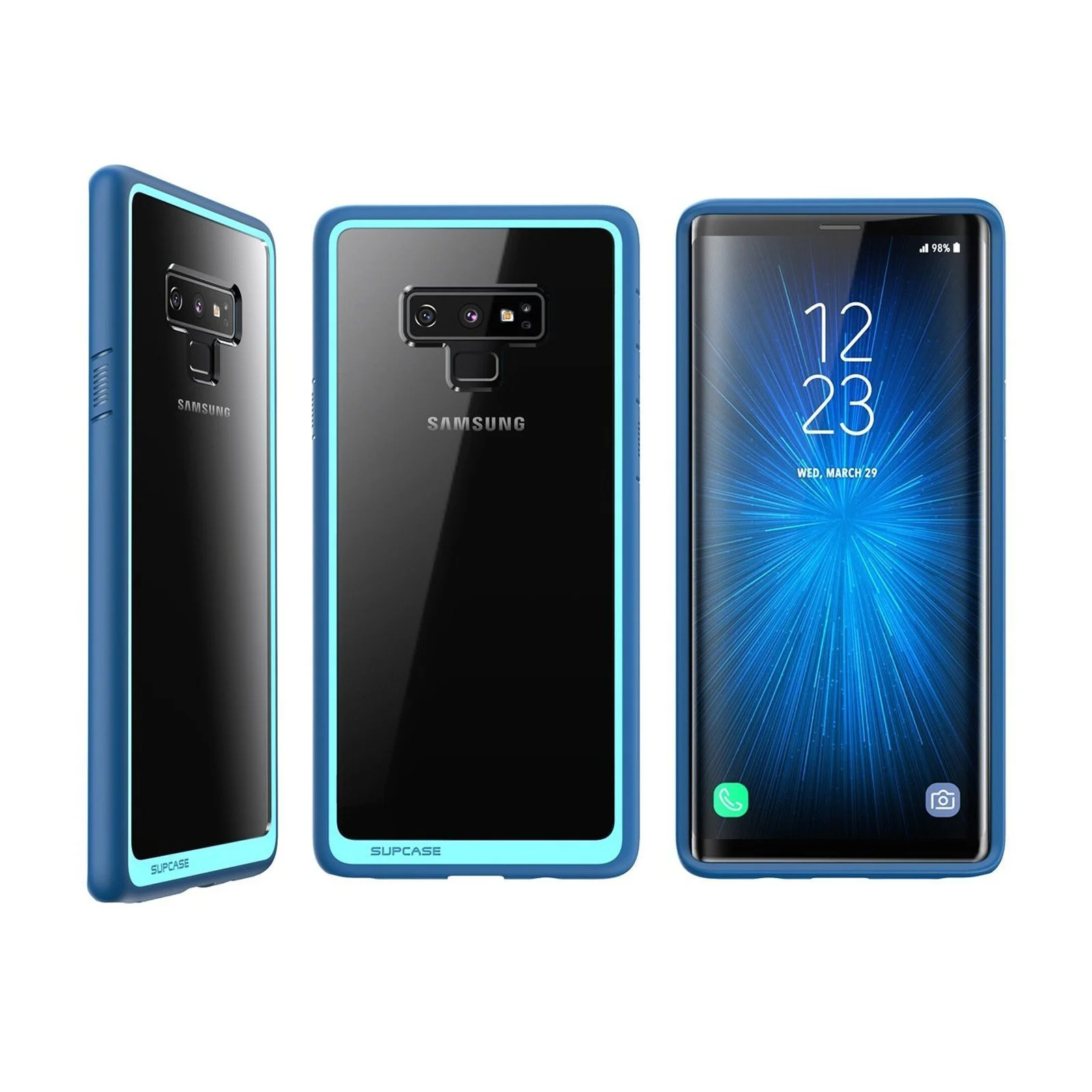 Galaxy Note9 Unicorn Beetle Style Slim Clear Case-Navy - Image 5