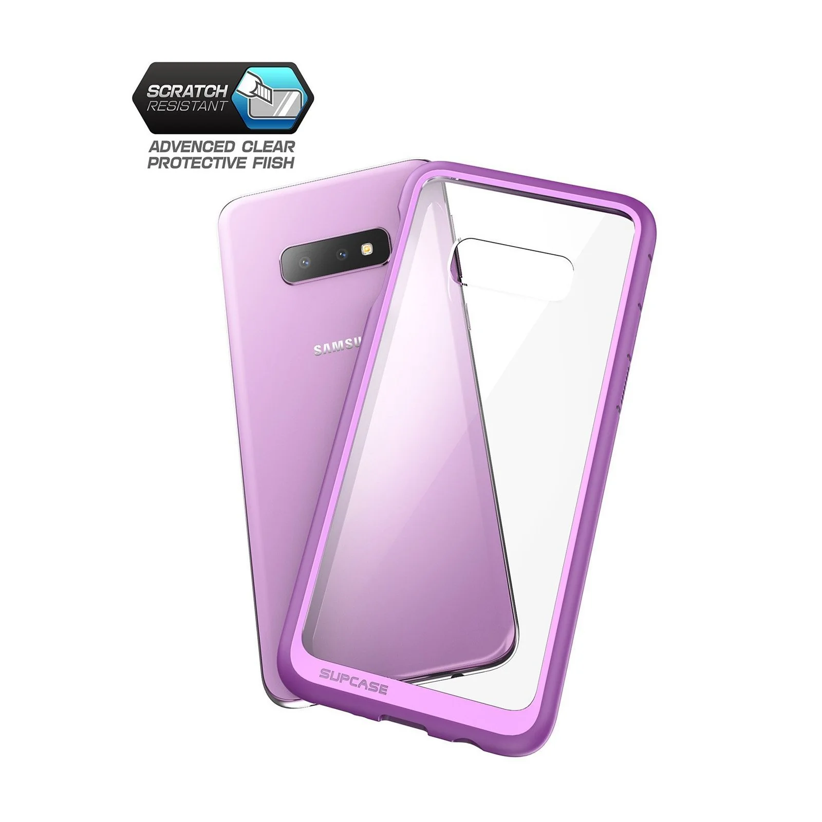 Galaxy S10e Unicorn Beetle Style Clear Case-Purple - Image 3