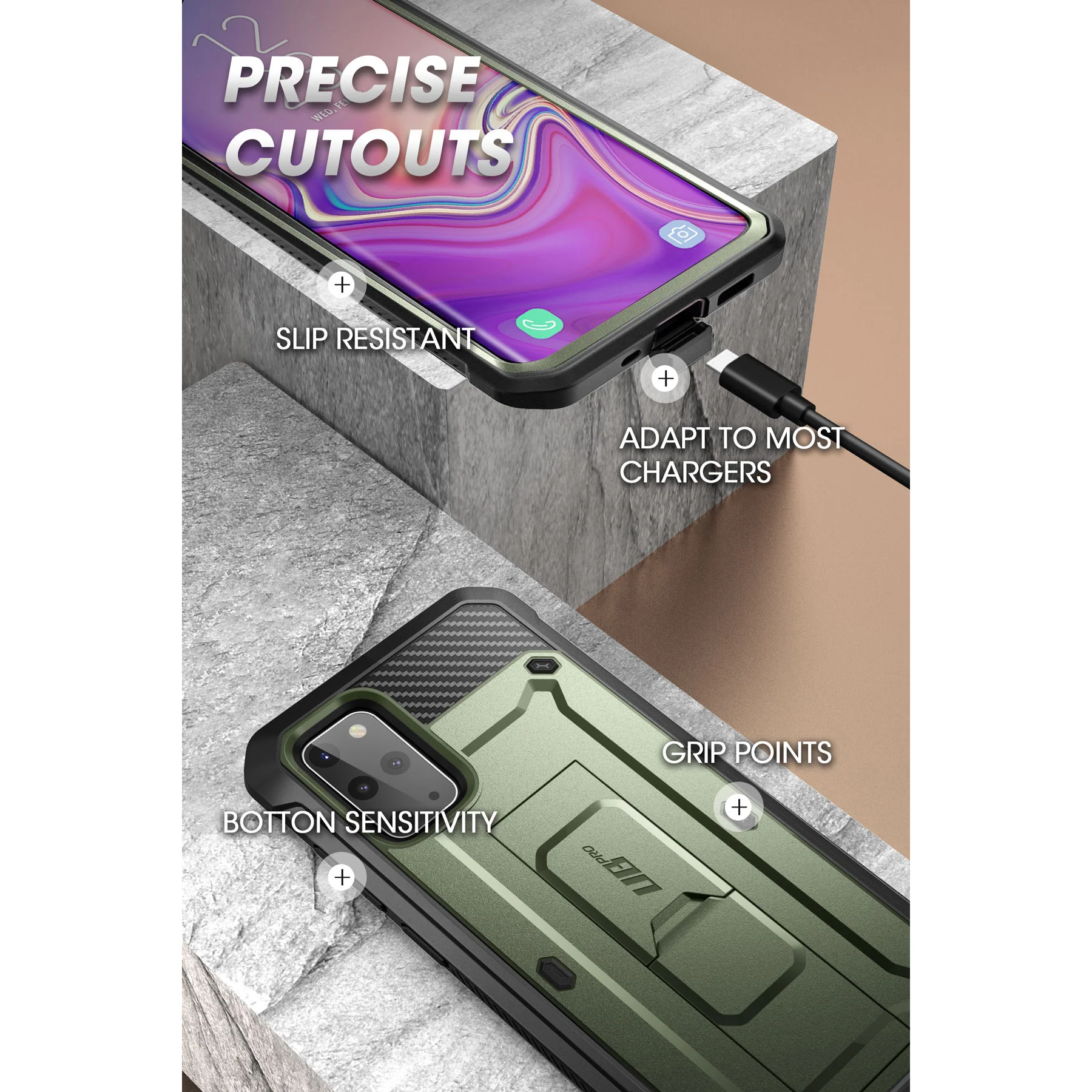 Galaxy S20 FE Unicorn Beetle Pro Rugged Case-Metallic Green - Image 6