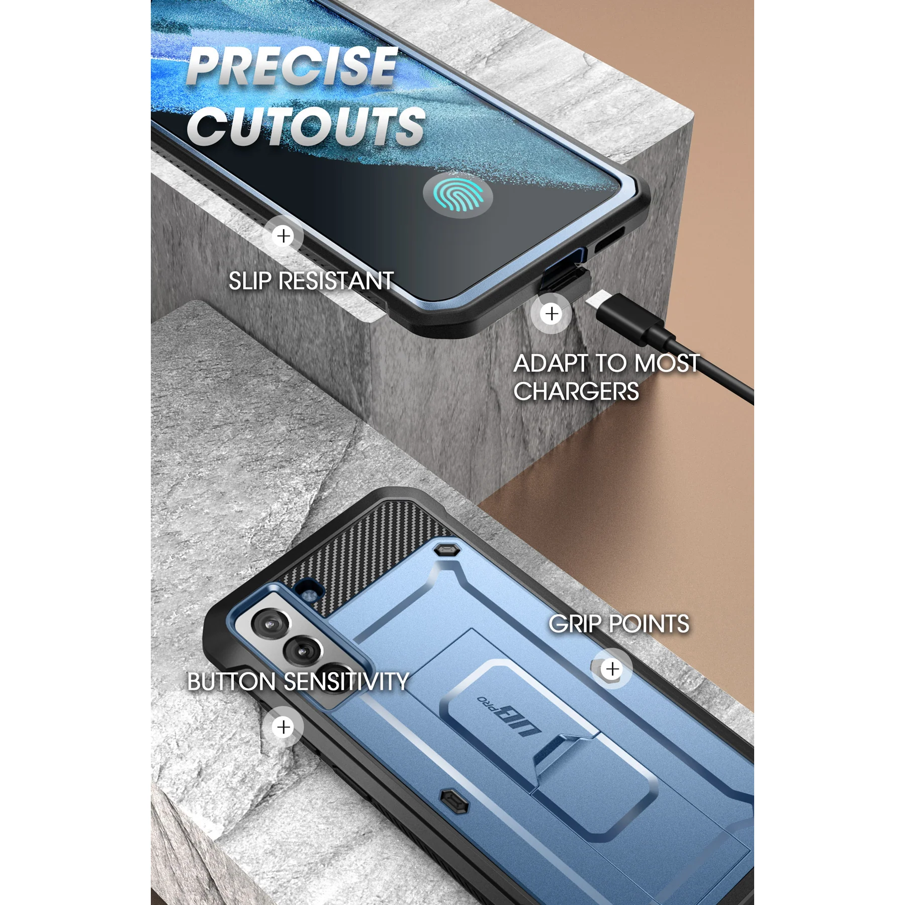Galaxy S21 FE Unicorn Beetle PRO Rugged Case-Metallic Blue - Image 6