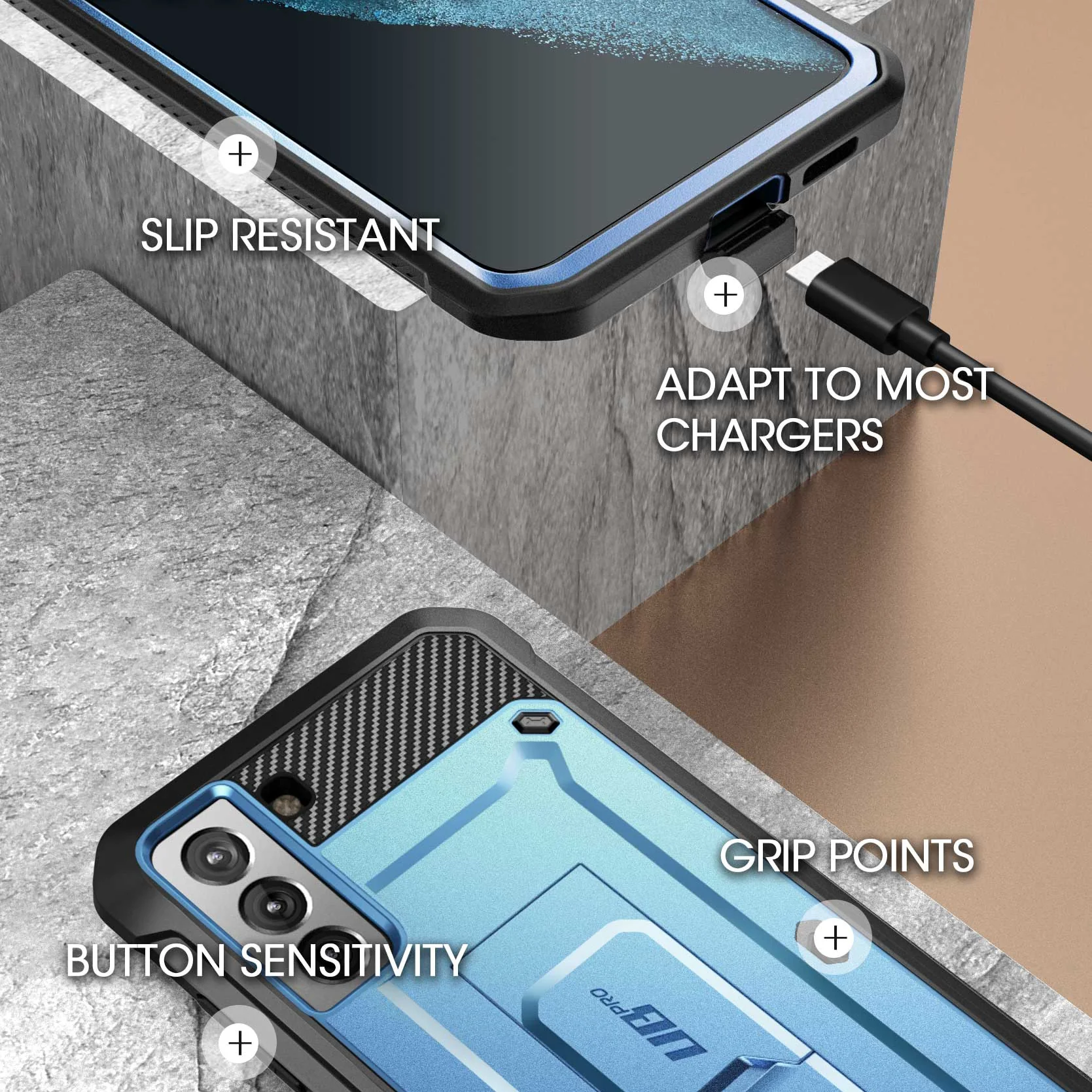 Galaxy S21 Plus Unicorn Beetle Pro Rugged Case-Metallic Blue - Image 7