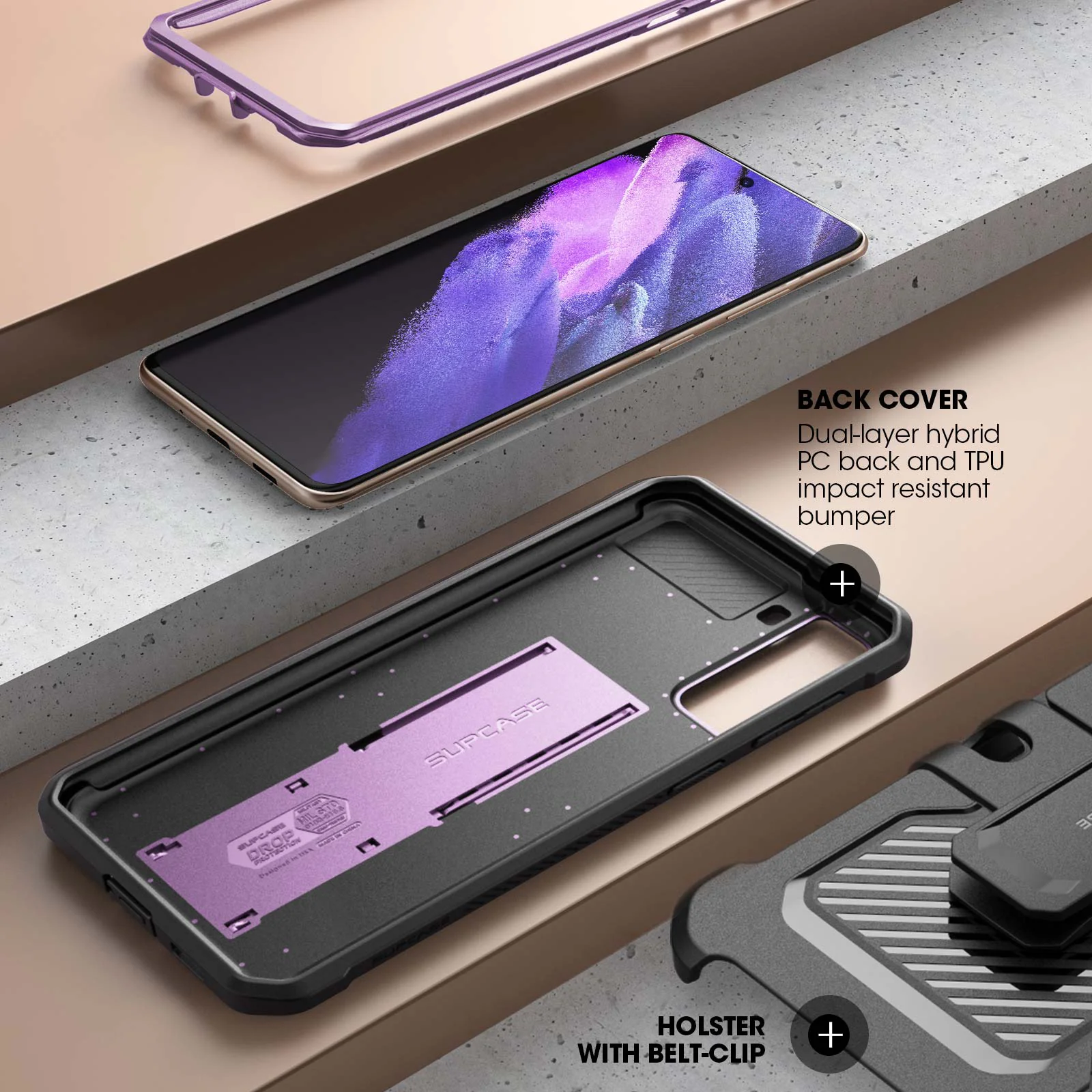 Galaxy S21 Plus Unicorn Beetle Pro Rugged Case(open box)-Metallic Purple - Image 5