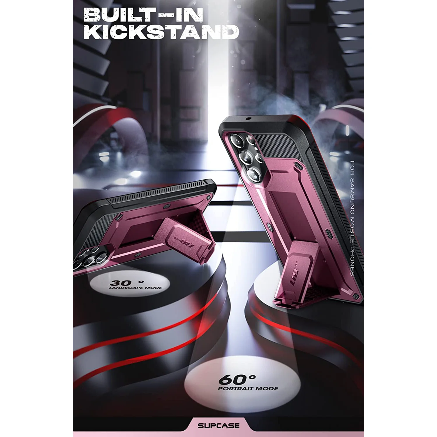 Galaxy S22 Ultra Unicorn Beetle PRO Screen Protector Case-Burgundy - Image 4