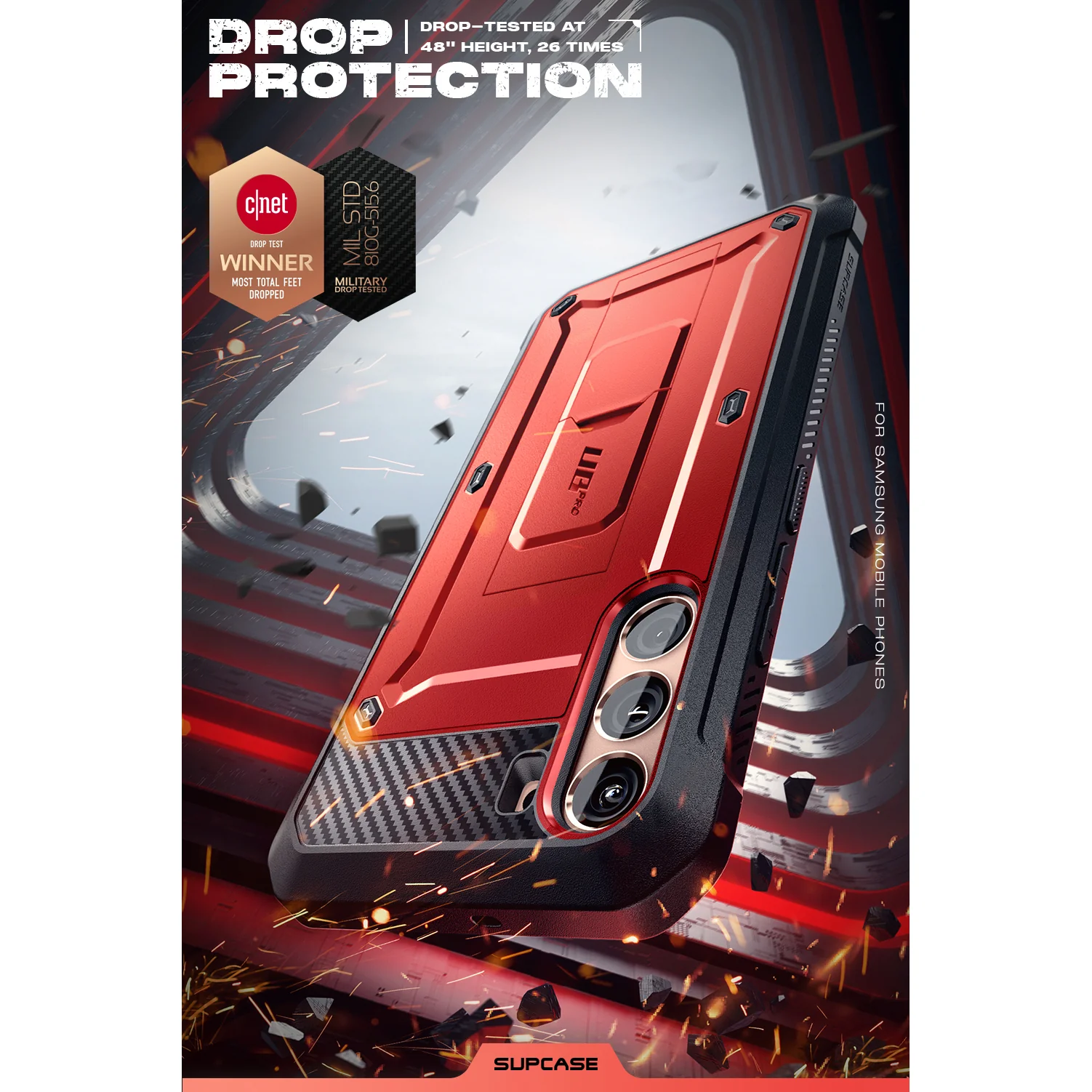 Galaxy S23 Plus Unicorn Beetle PRO Rugged Case-Metallic Red - Image 4