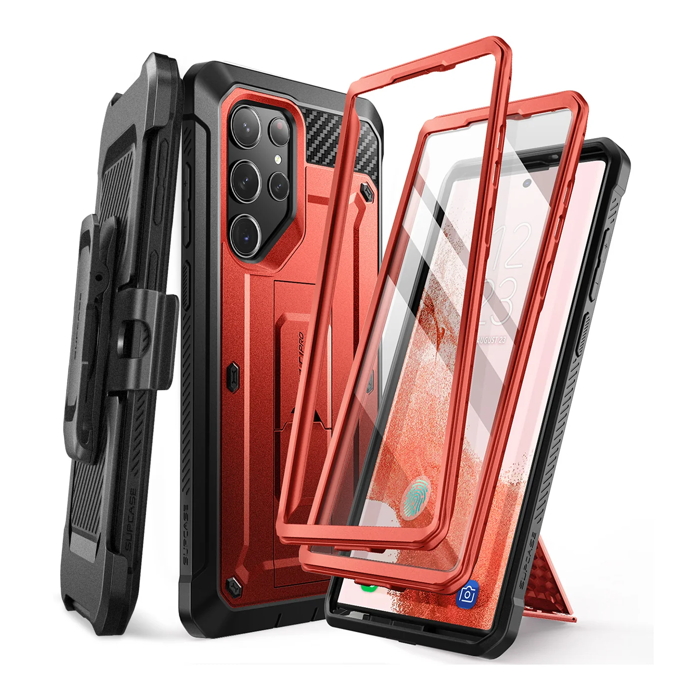 Galaxy S23 Ultra Unicorn Beetle PRO Screen Protector Case-Metallic Red - Image 2
