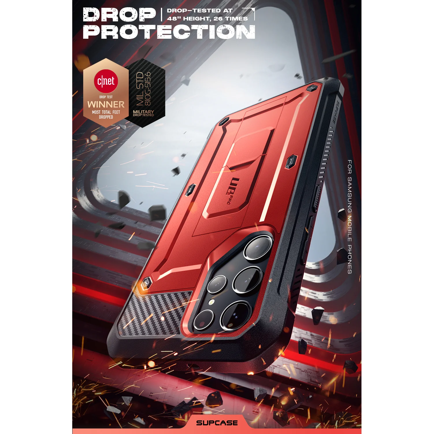 Galaxy S23 Ultra Unicorn Beetle PRO Screen Protector Case-Metallic Red - Image 5