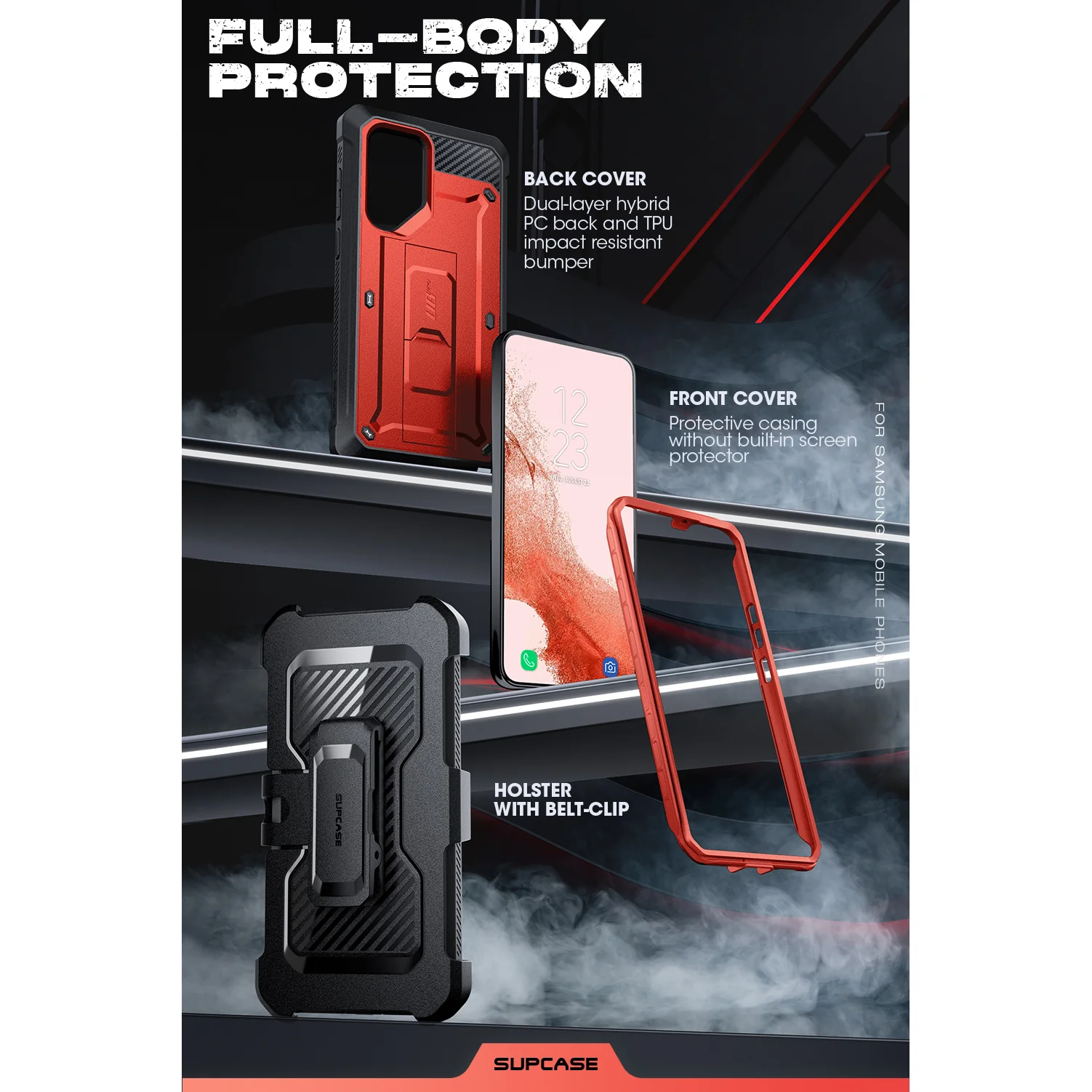 Galaxy S23 Ultra Unicorn Beetle PRO Screen Protector Case-Metallic Red - Image 7