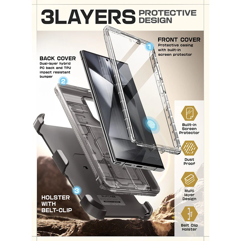 Galaxy S24 Ultra Unicorn Beetle PRO Rugged Case-Frost Black - Image 7