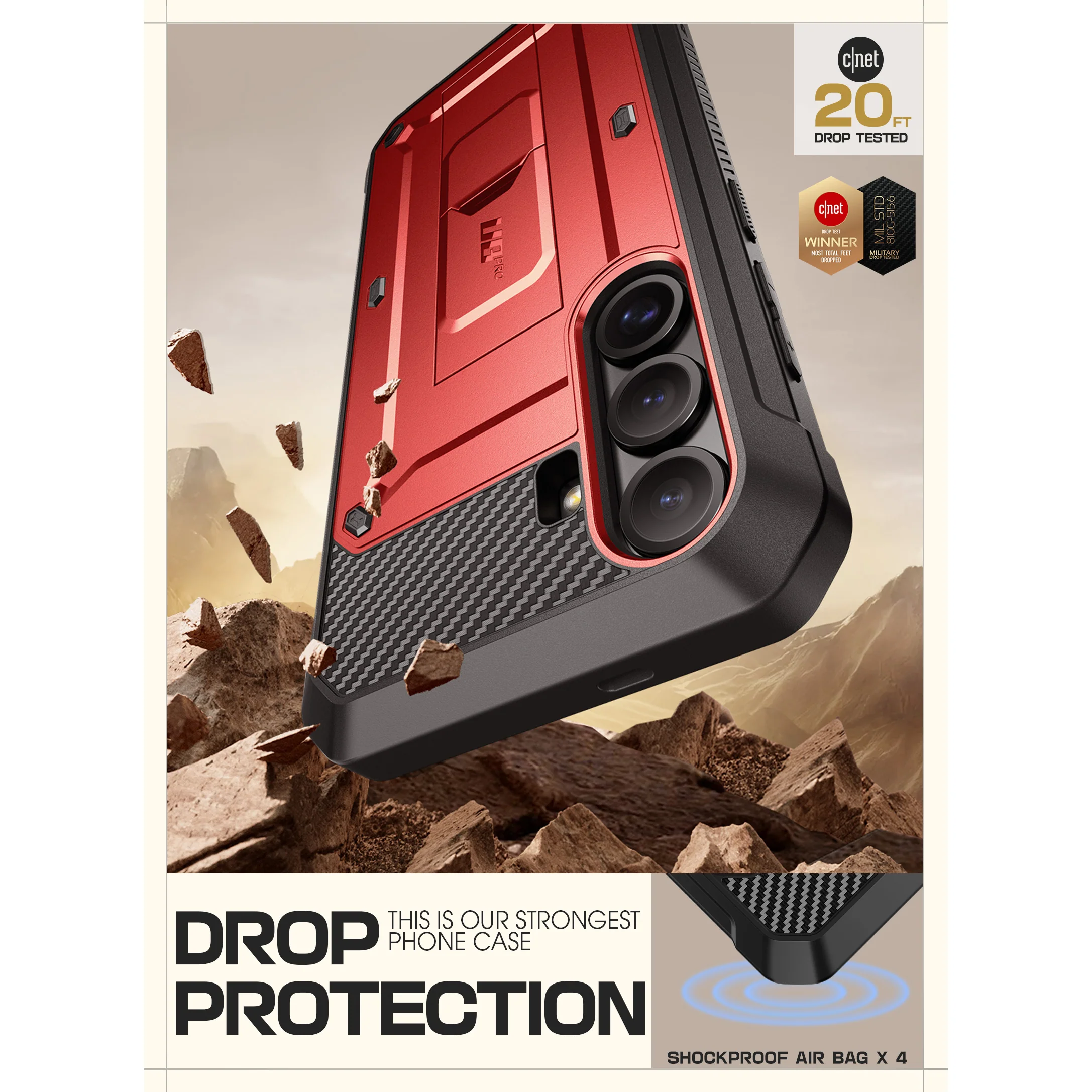 Galaxy S25 Plus Unicorn Beetle PRO Rugged Case-Metallic Red - Image 3