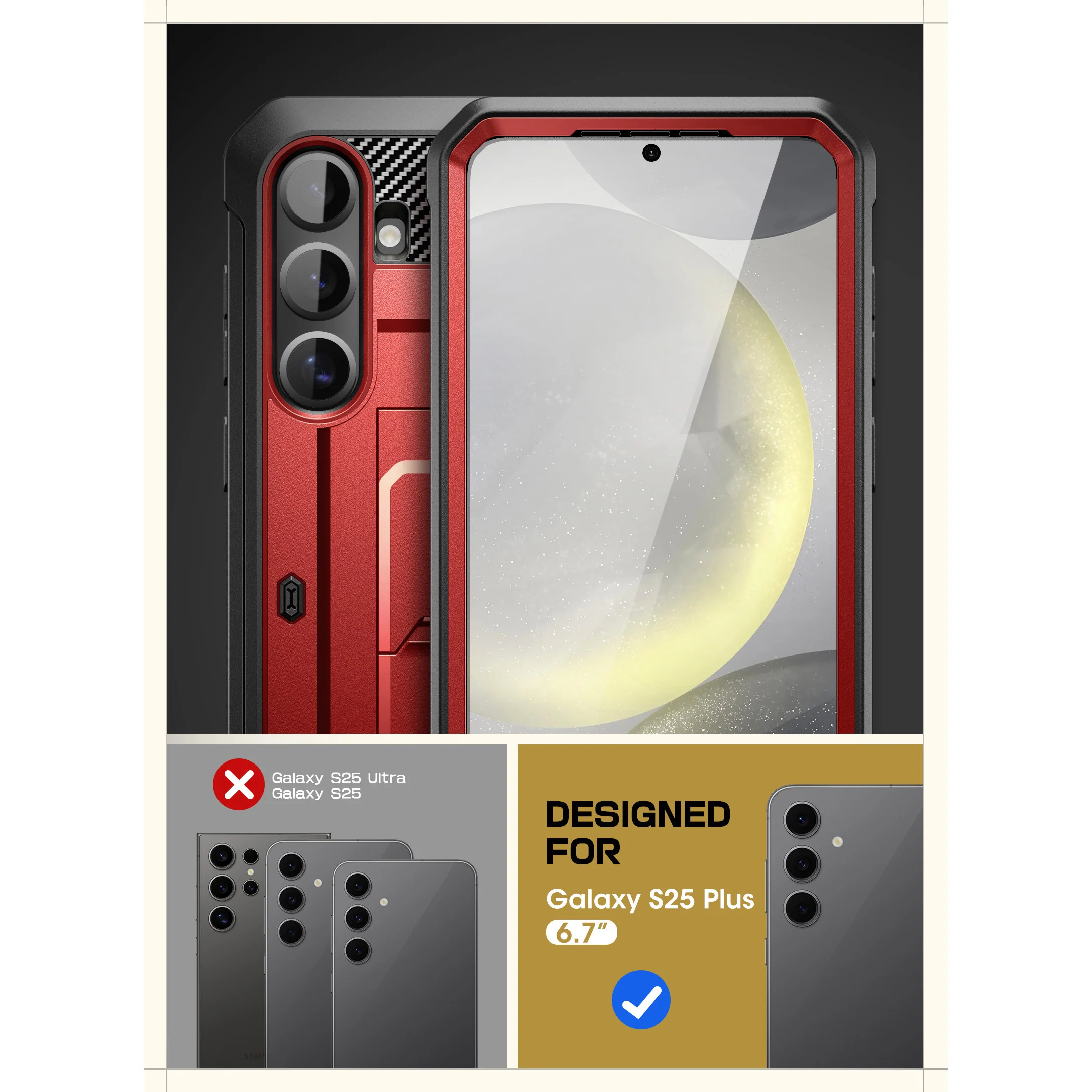 Galaxy S25 Plus Unicorn Beetle PRO Rugged Case-Metallic Red - Image 9