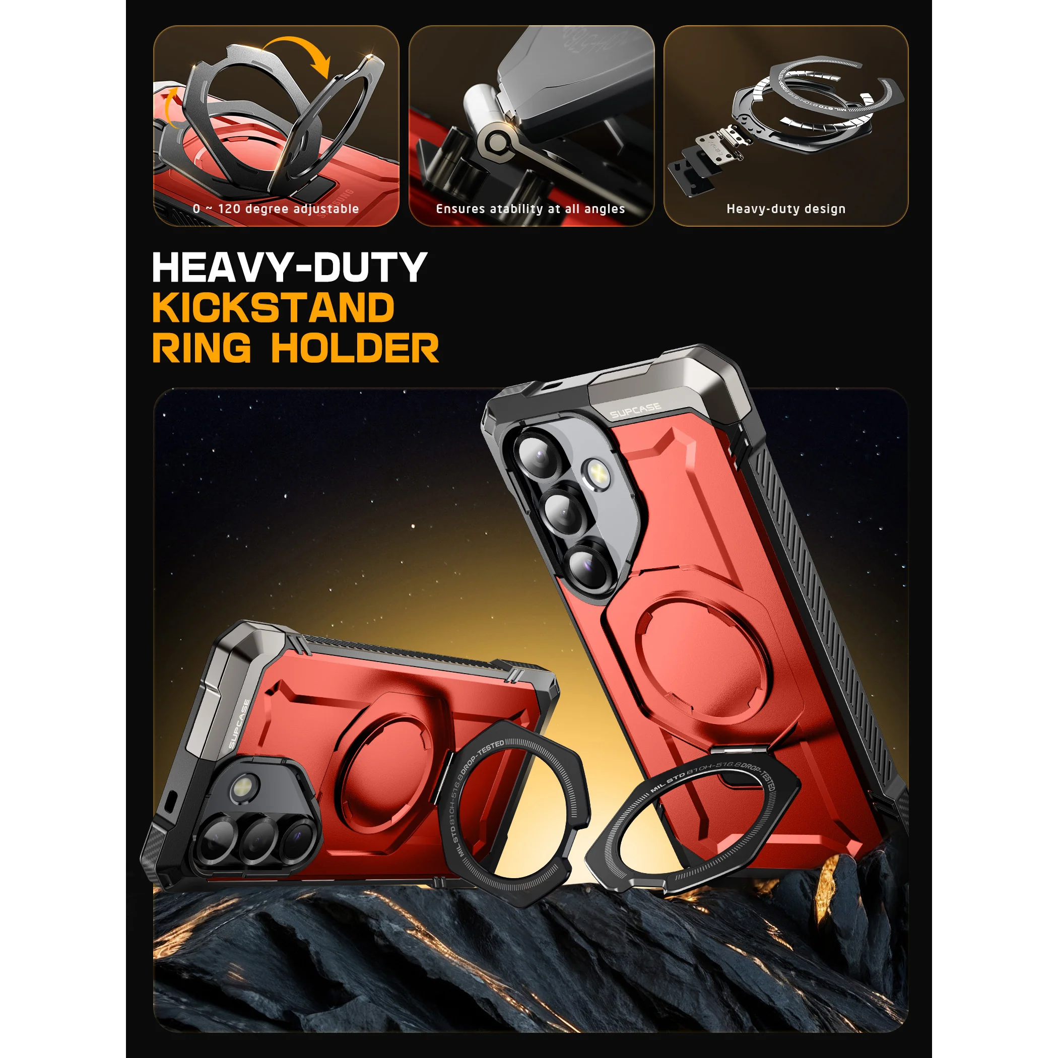 Galaxy S25 UB Grip MagSafe Phone Case-Metallic Red - Image 5