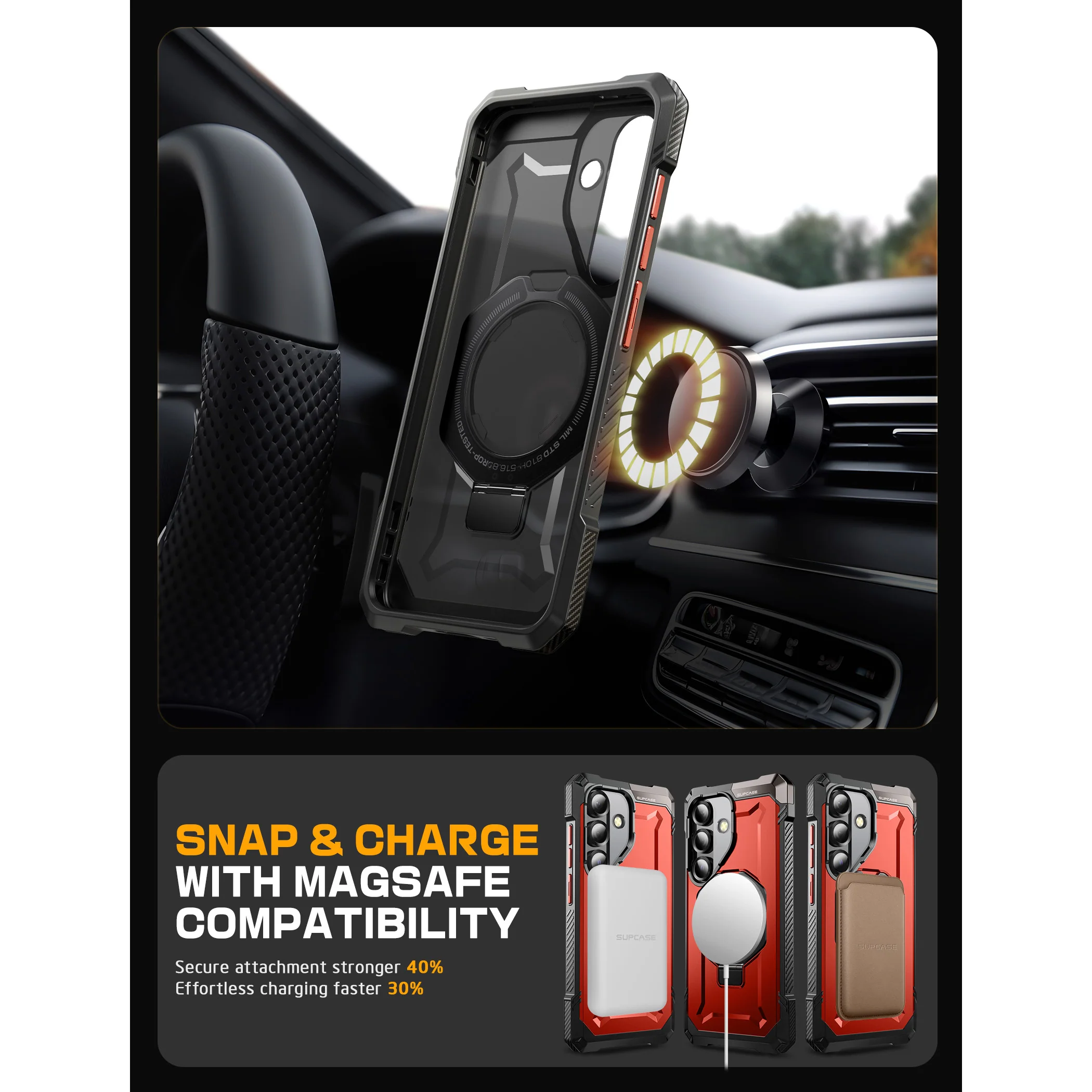 Galaxy S25 UB Grip MagSafe Phone Case-Metallic Red - Image 7