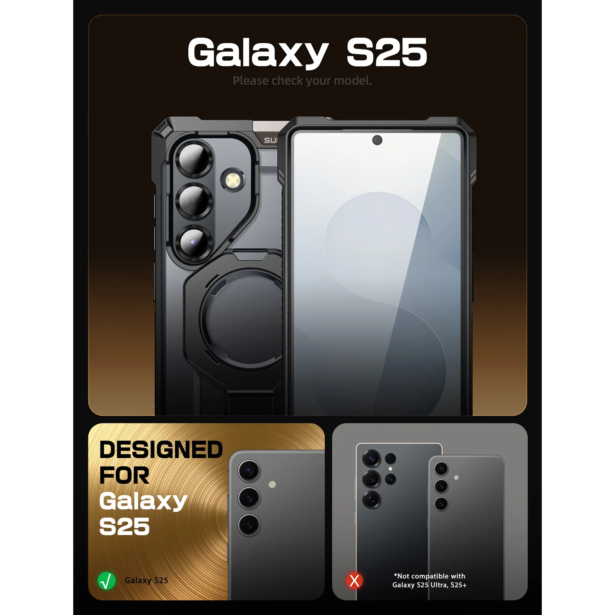 Galaxy S25 UB Grip MagSafe Phone Case(open box)-Black - Image 4