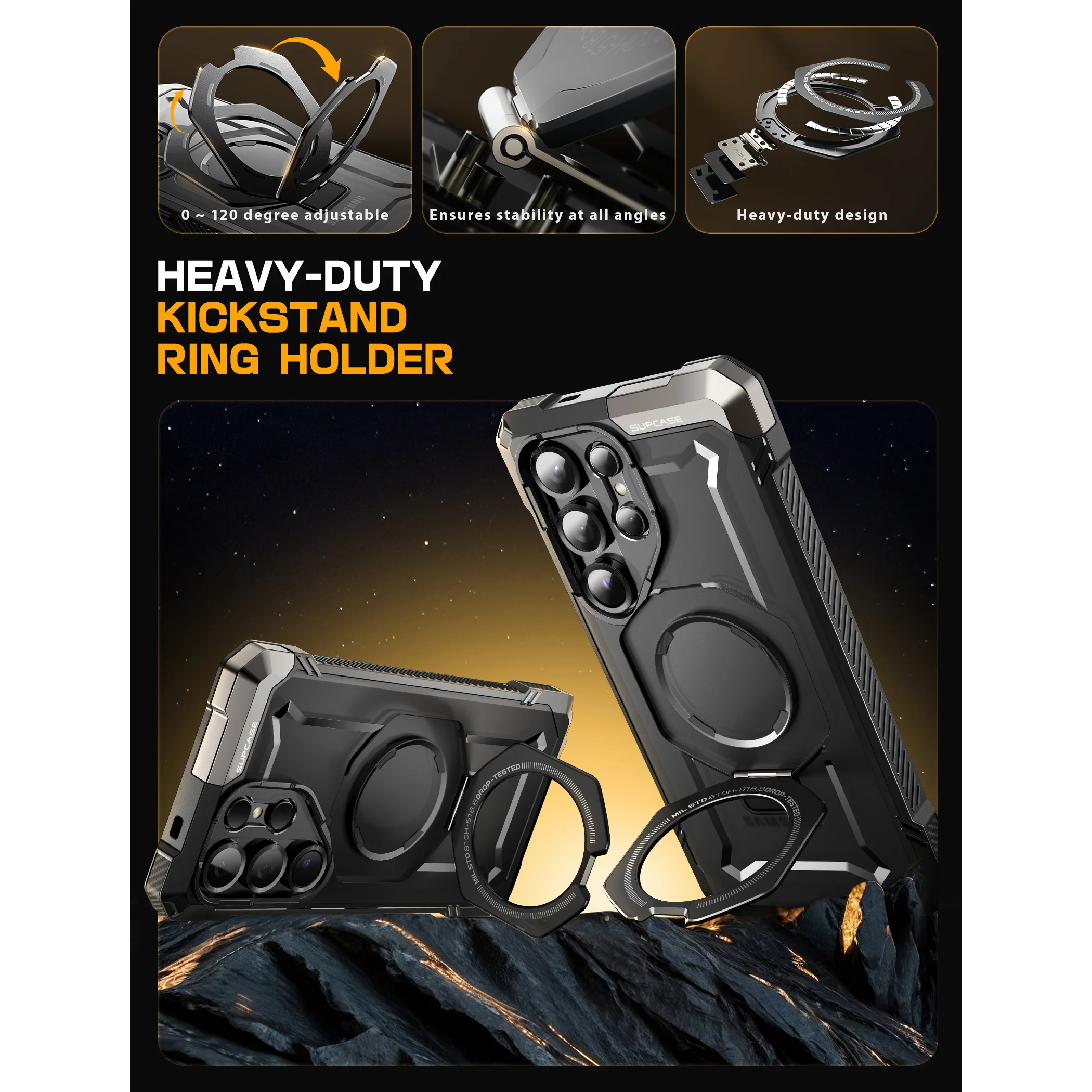 Galaxy S25 Ultra UB Grip MagSafe Phone Case-Black - Image 13
