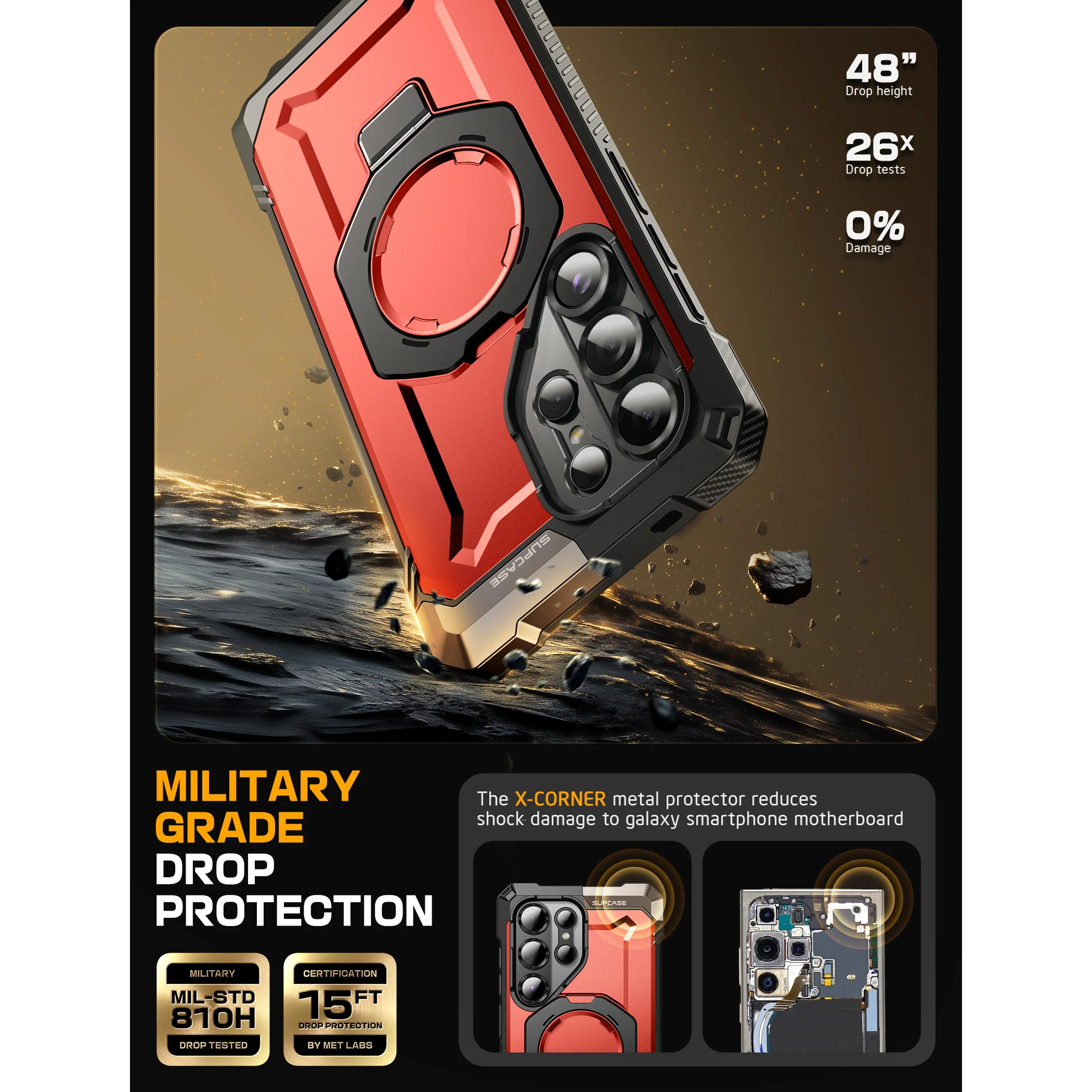 Galaxy S25 Ultra UB Grip MagSafe Phone Case-Metallic Red - Image 6