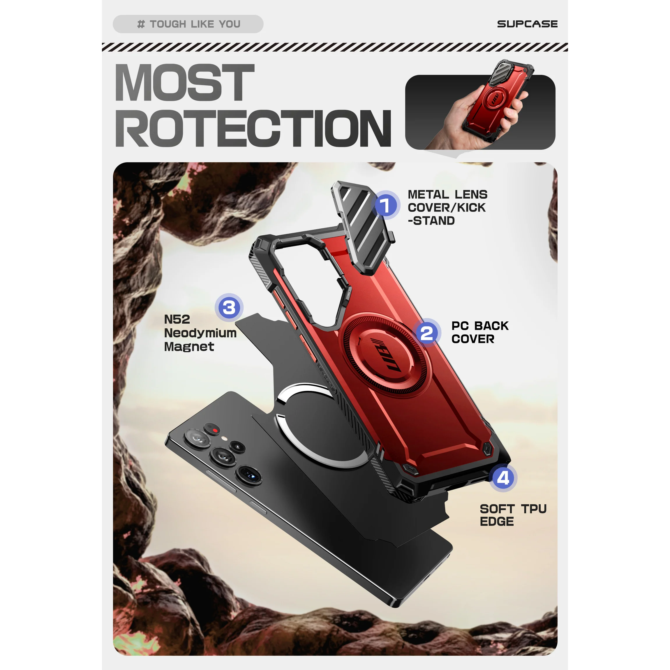 Galaxy S25 Ultra Unicorn Beetle MAG XT Bumper Case -Metallic Red - Image 6