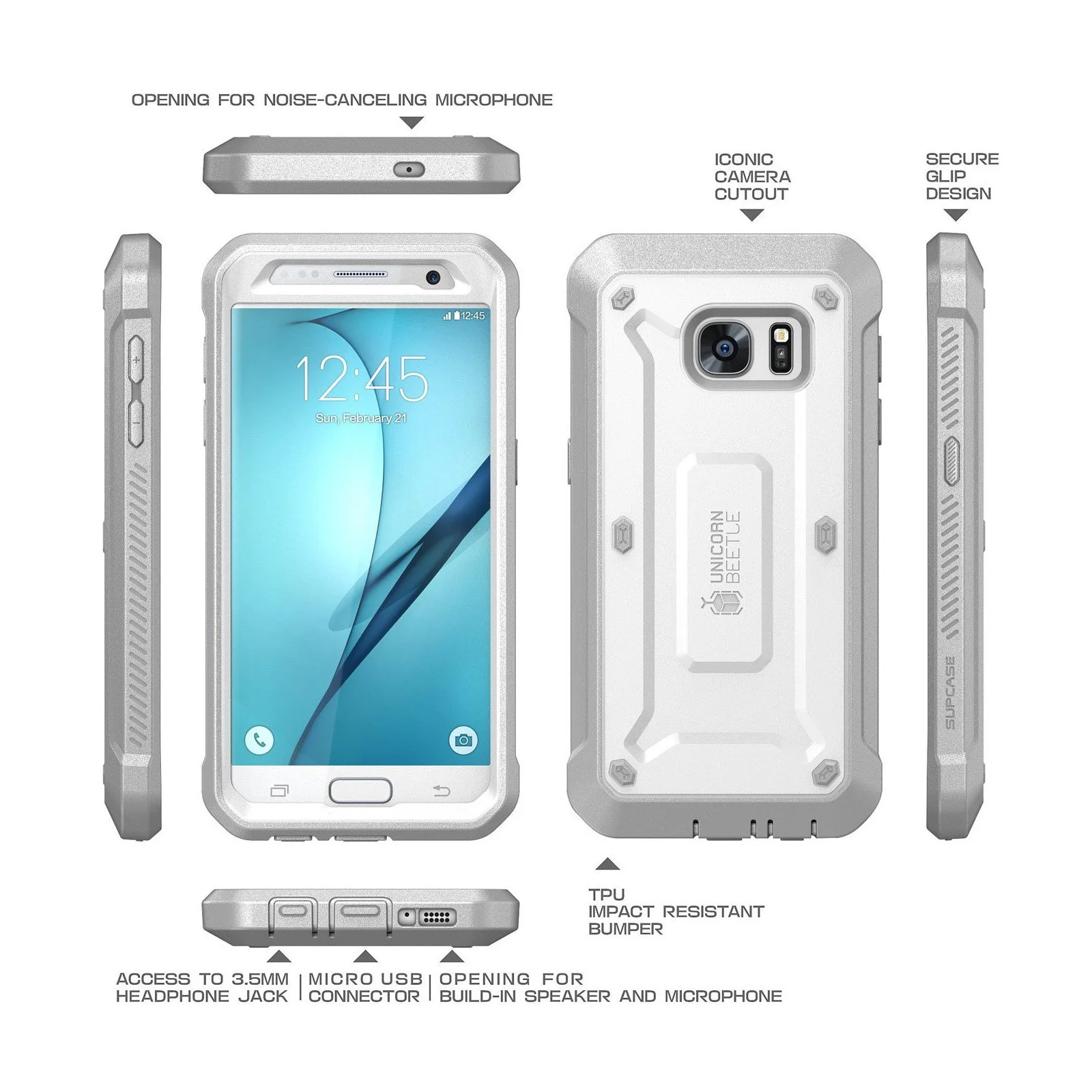 Galaxy S7 Unicorn Beetle Pro Full Body Rugged Holster Case-White - Image 6