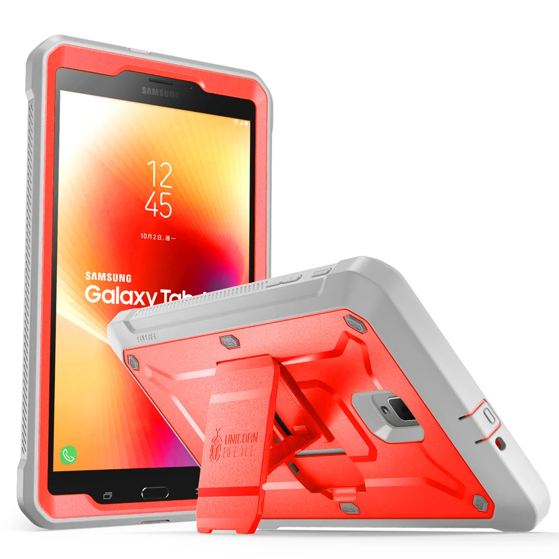 Galaxy Tab A 8.0 inch (2017) Unicorn Beetle Pro Rugged Case with Screen Protector and Kickstand-Red - Image 2