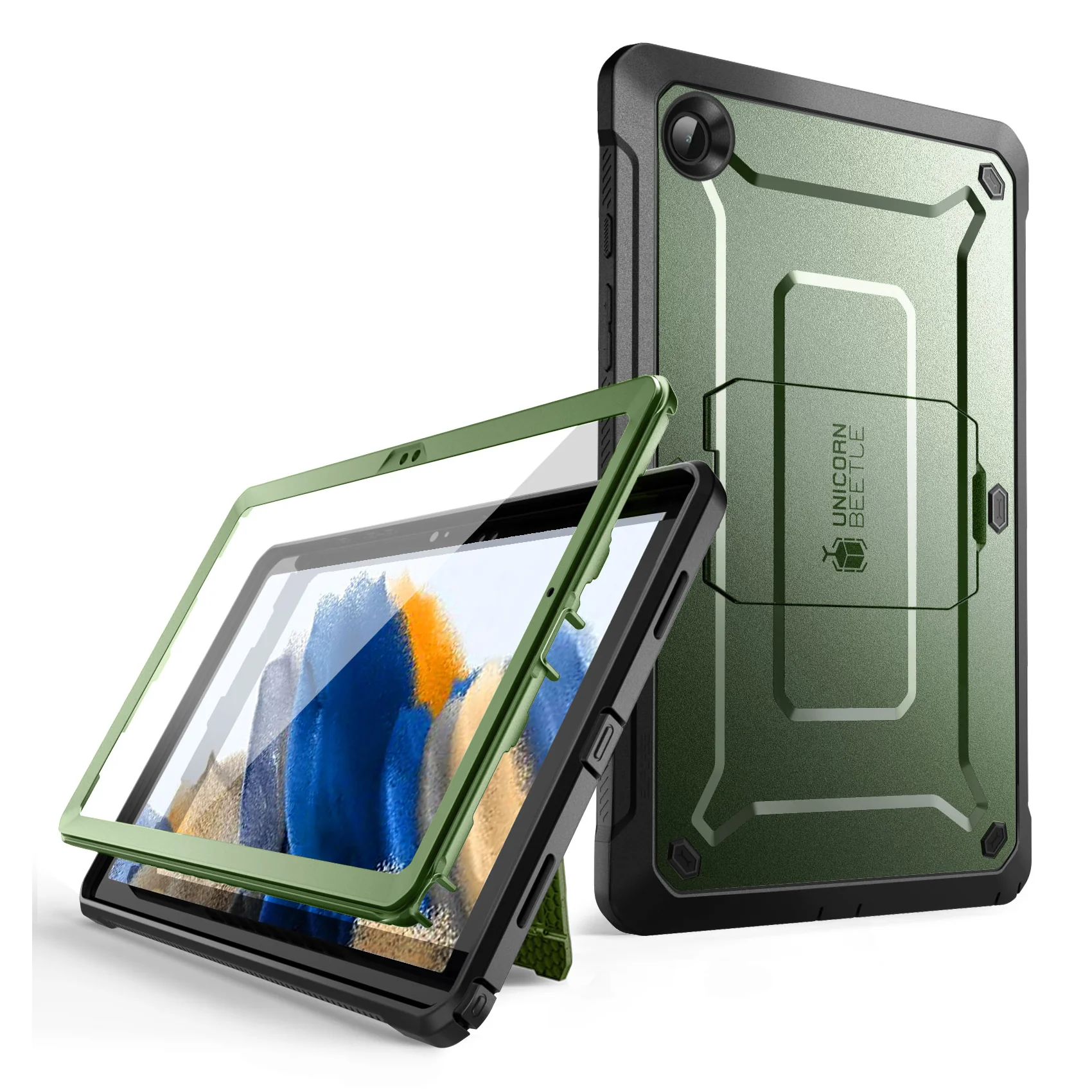 Galaxy Tab A8 10.5 inch (2022) Unicorn Beetle PRO Full-Body Case-Dark Green - Image 2
