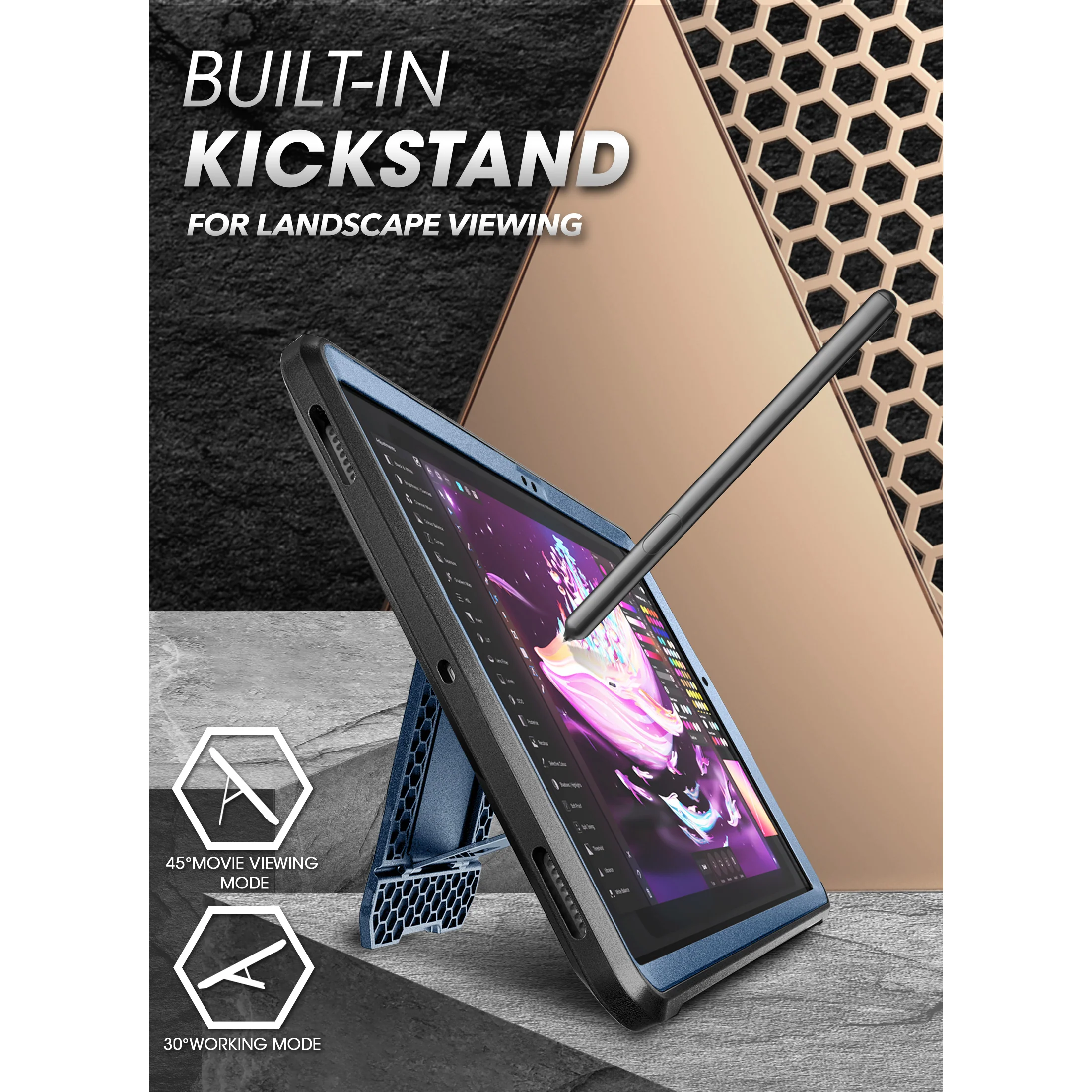 Galaxy Tab A8 10.5 inch (2022) Unicorn Beetle PRO Full-Body Case-Metallic Blue - Image 3