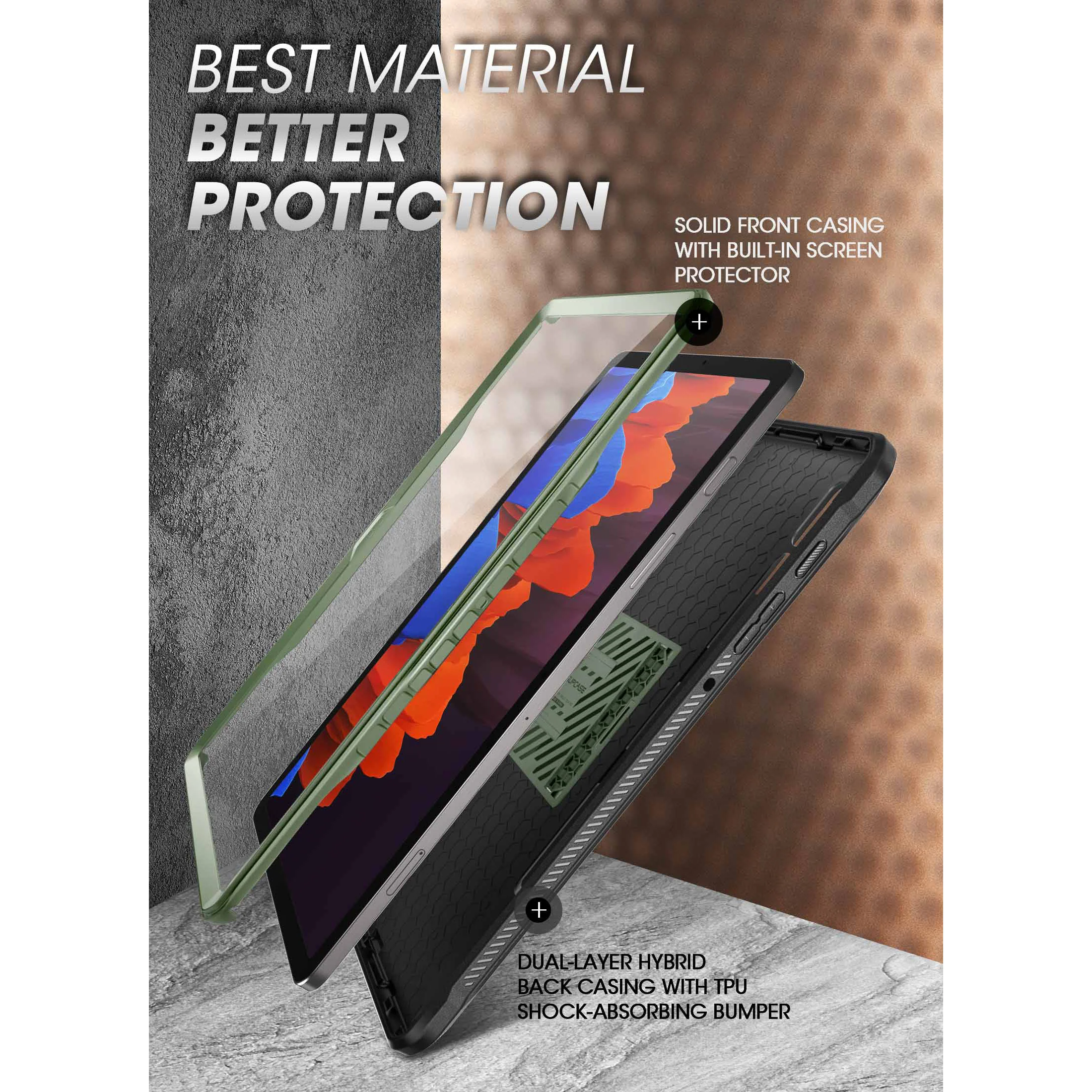 Galaxy Tab S8 Ultra (2022) Unicorn Beetle Pro Rugged Case-Dark Green - Image 5