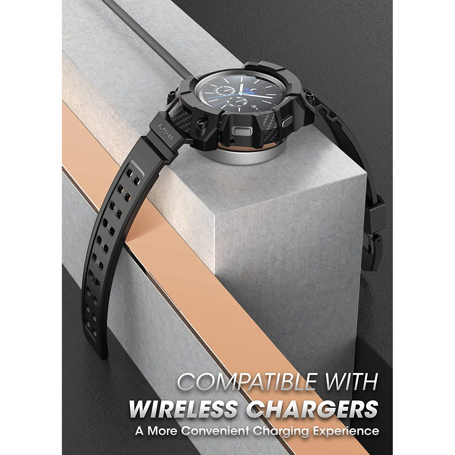 Galaxy Watch4 46mm Unicorn Beetle PRO Wristband Case-Black - Image 3