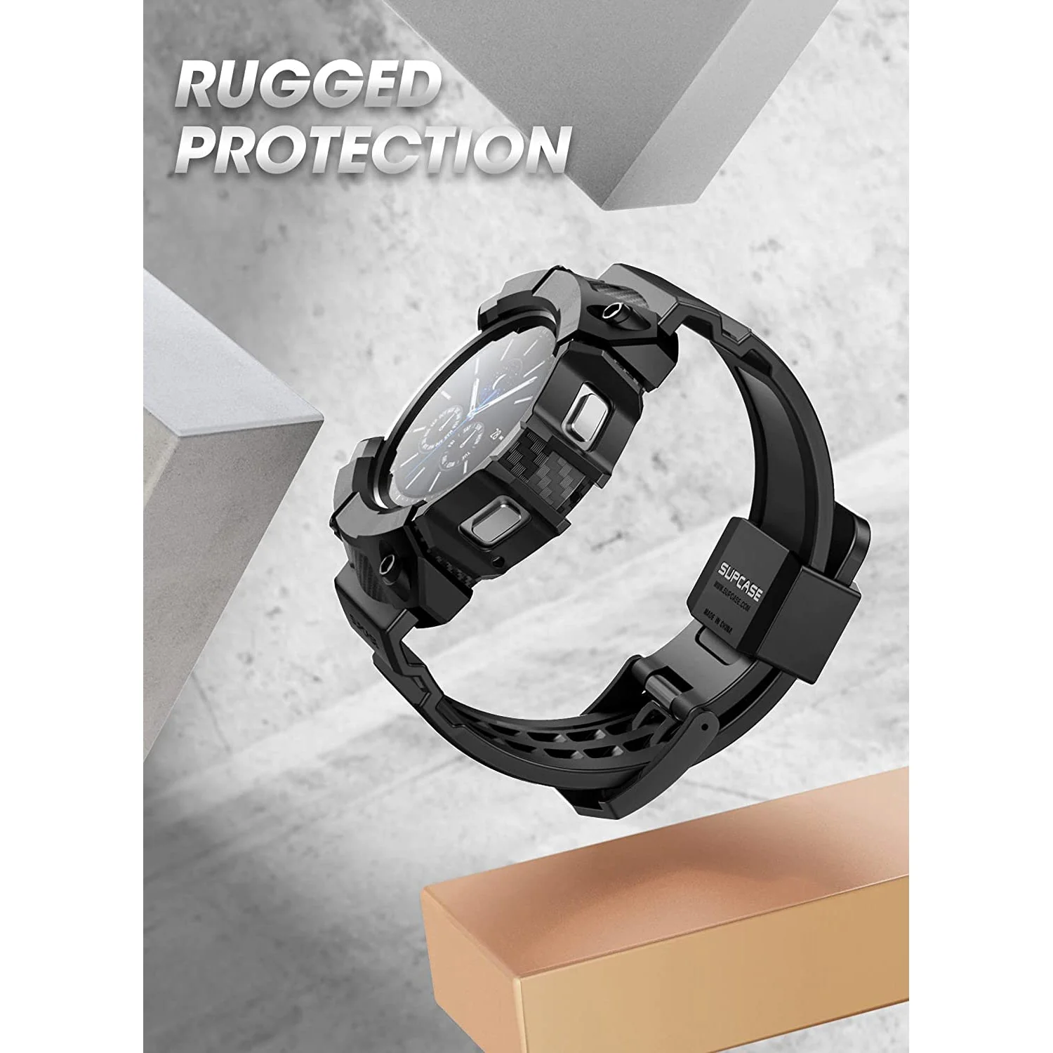 Galaxy Watch4 46mm Unicorn Beetle PRO Wristband Case(Open-Box) -Black - Image 2