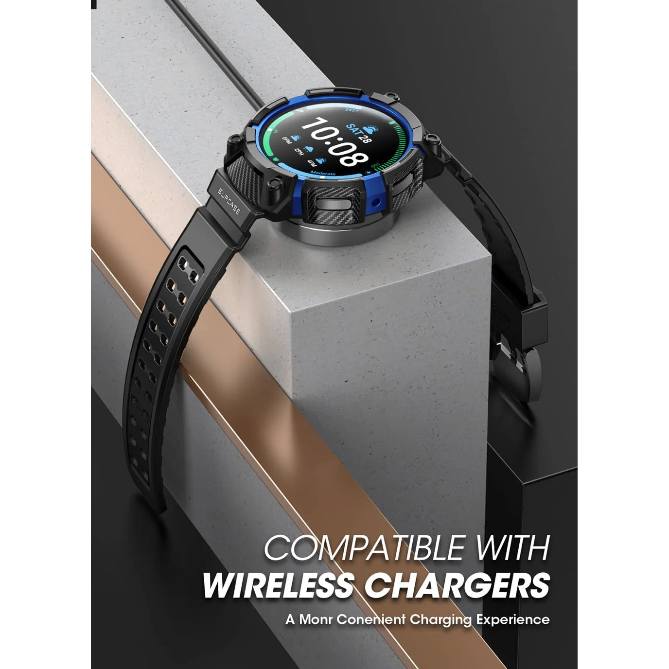Galaxy Watch5 Pro 45mm Unicorn Beetle PRO Wristband Case-Black Blue - Image 3