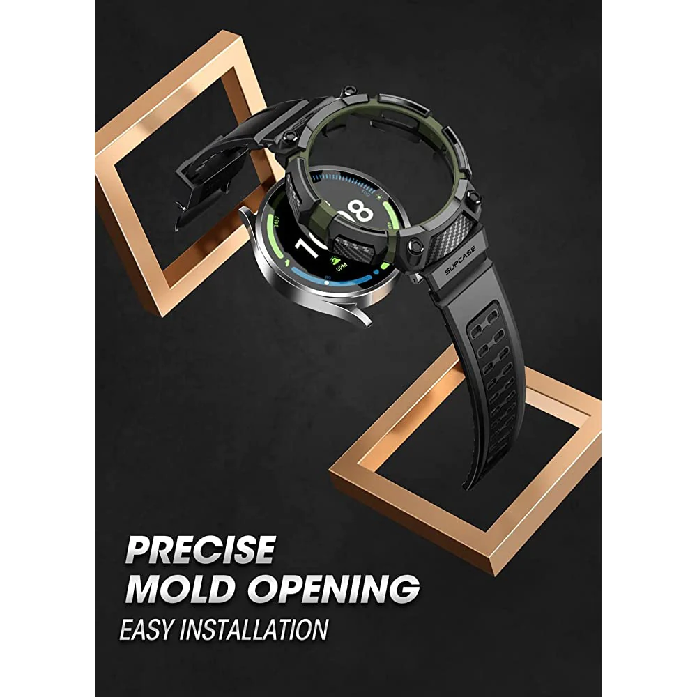 Galaxy Watch5 Pro 45mm Unicorn Beetle PRO Wristband Case-Black Green - Image 5