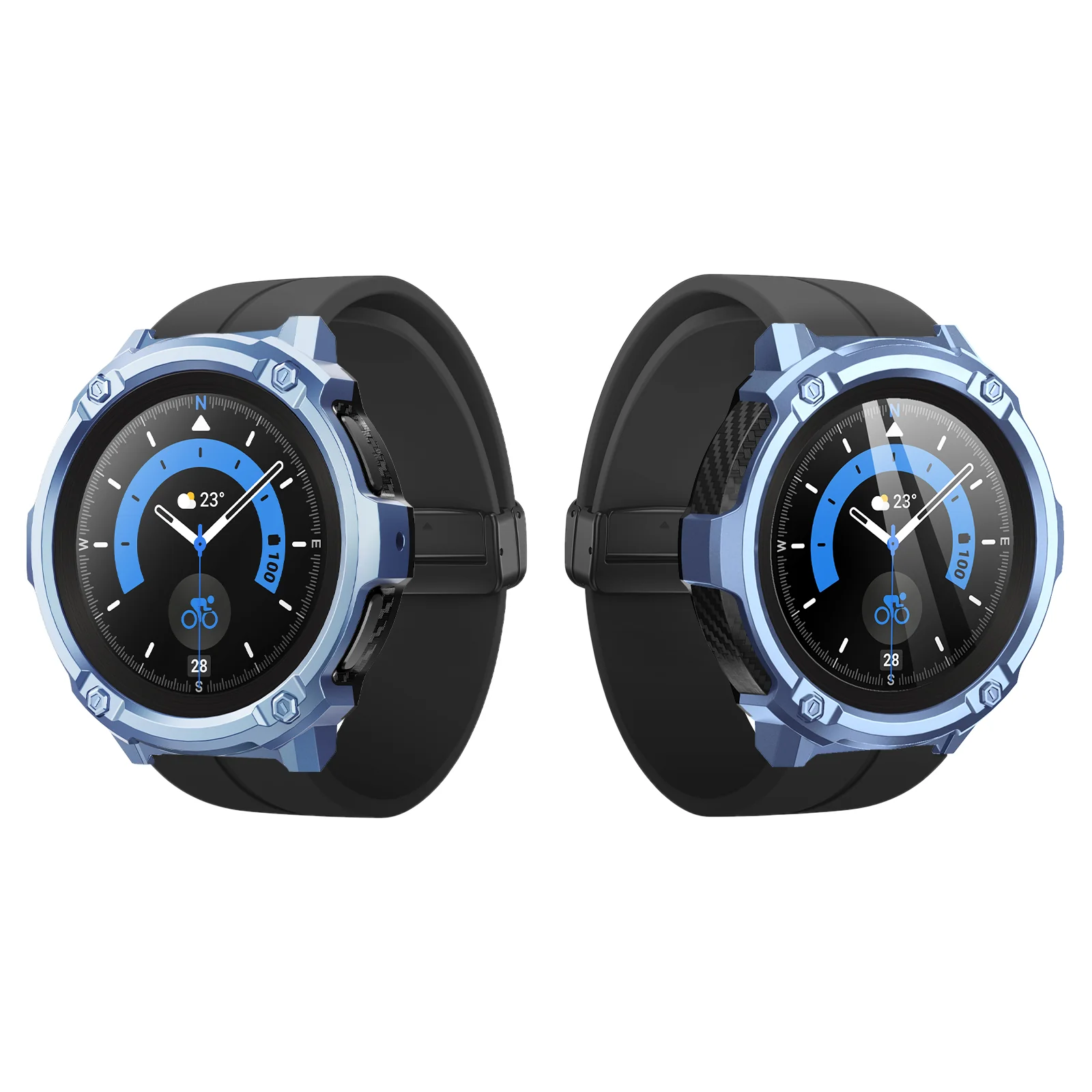 Galaxy Watch5 Pro 45mm Unicorn Beetle Rugged Case with Glass Screen Protectors-Metallic Blue - Image 5