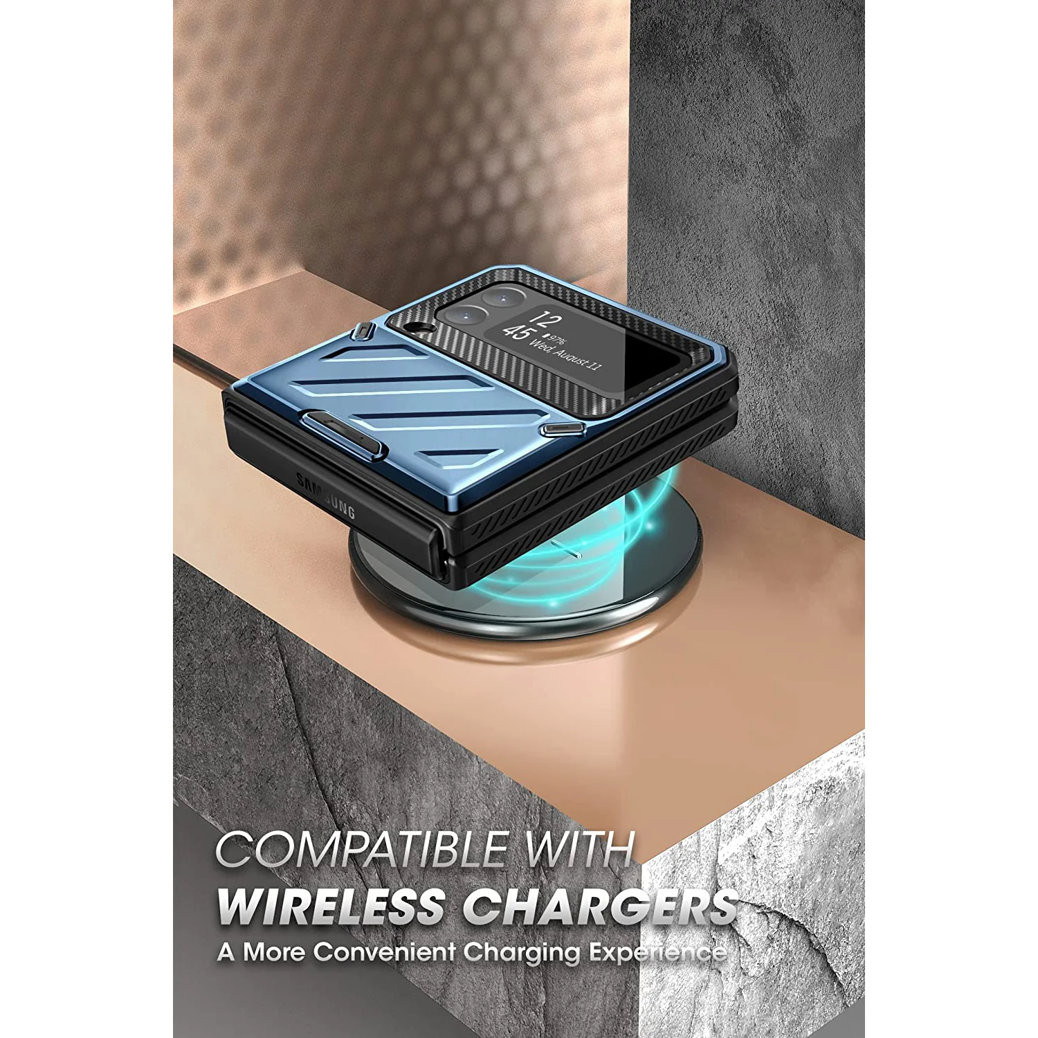 Galaxy Z Flip3 Unicorn Beetle PRO Rugged Case with Belt Clip-Metallic Blue - Image 8