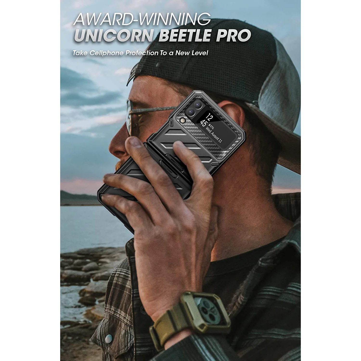Galaxy Z Flip3 Unicorn Beetle PRO Rugged Case with Belt Clip(open box)-Black - Image 10
