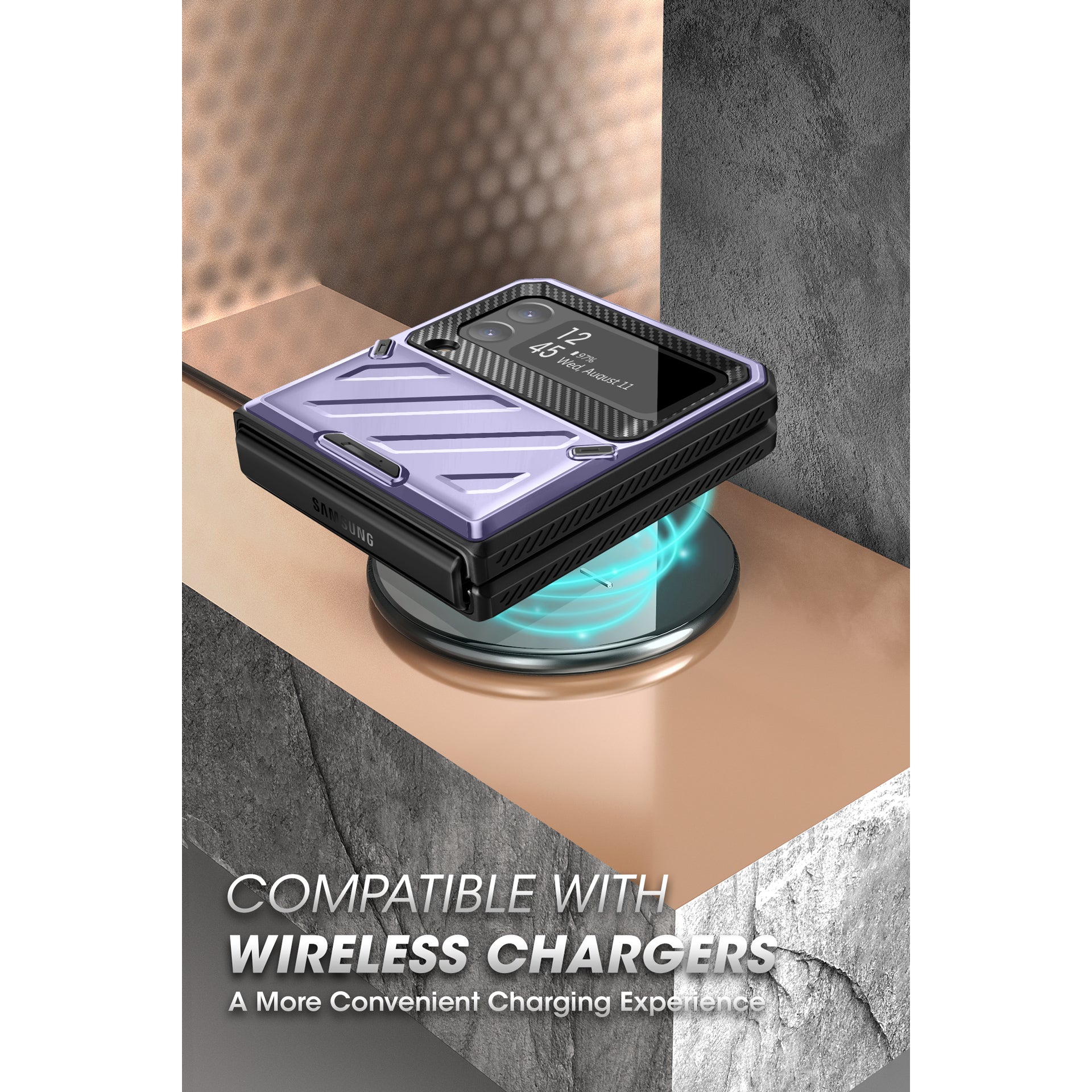 Galaxy Z Flip4 Unicorn Beetle PRO Rugged Case with Belt Clip-Metallic Purple - Image 8