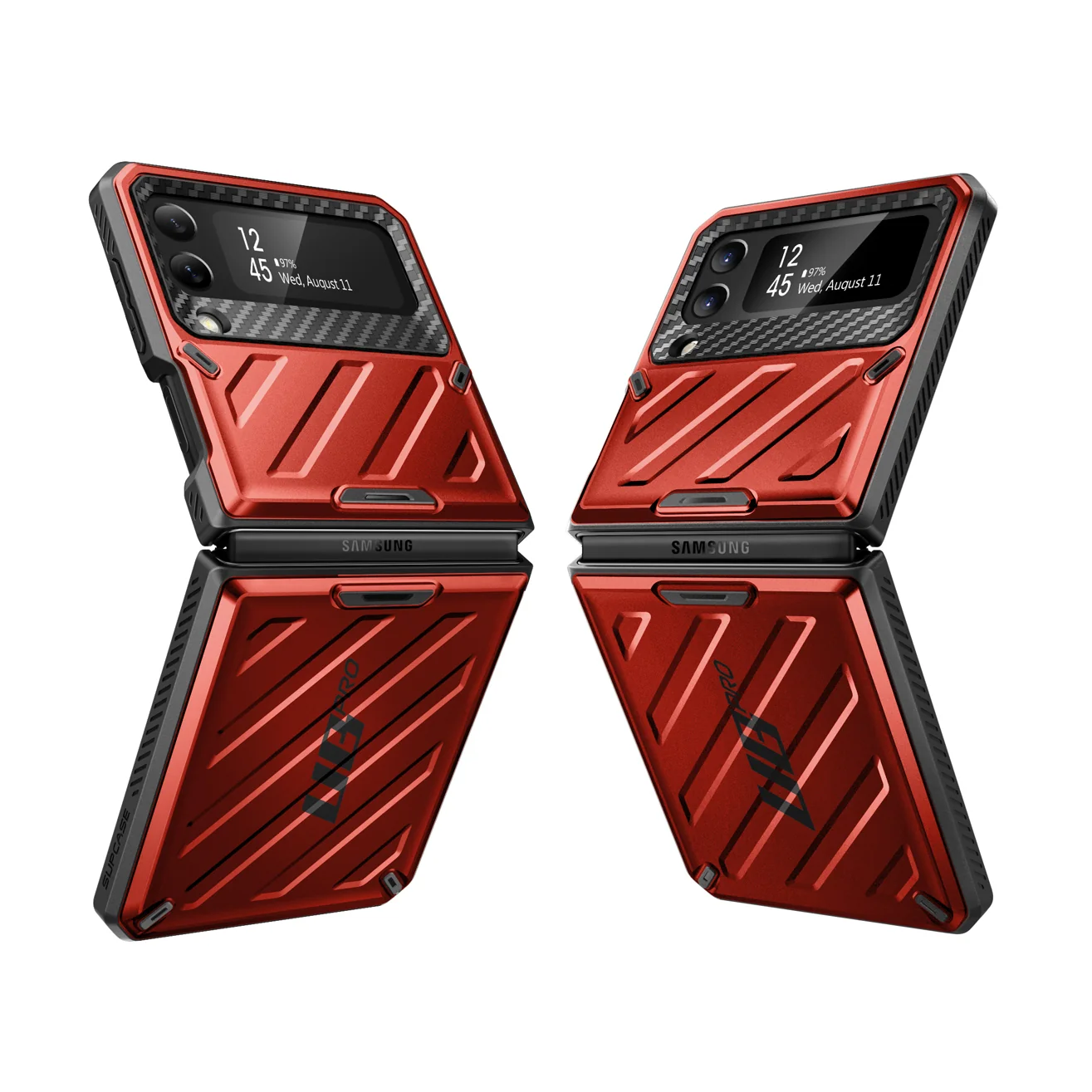 Galaxy Z Flip4 Unicorn Beetle PRO Rugged Case with Belt Clip-Metallic Red - Image 10