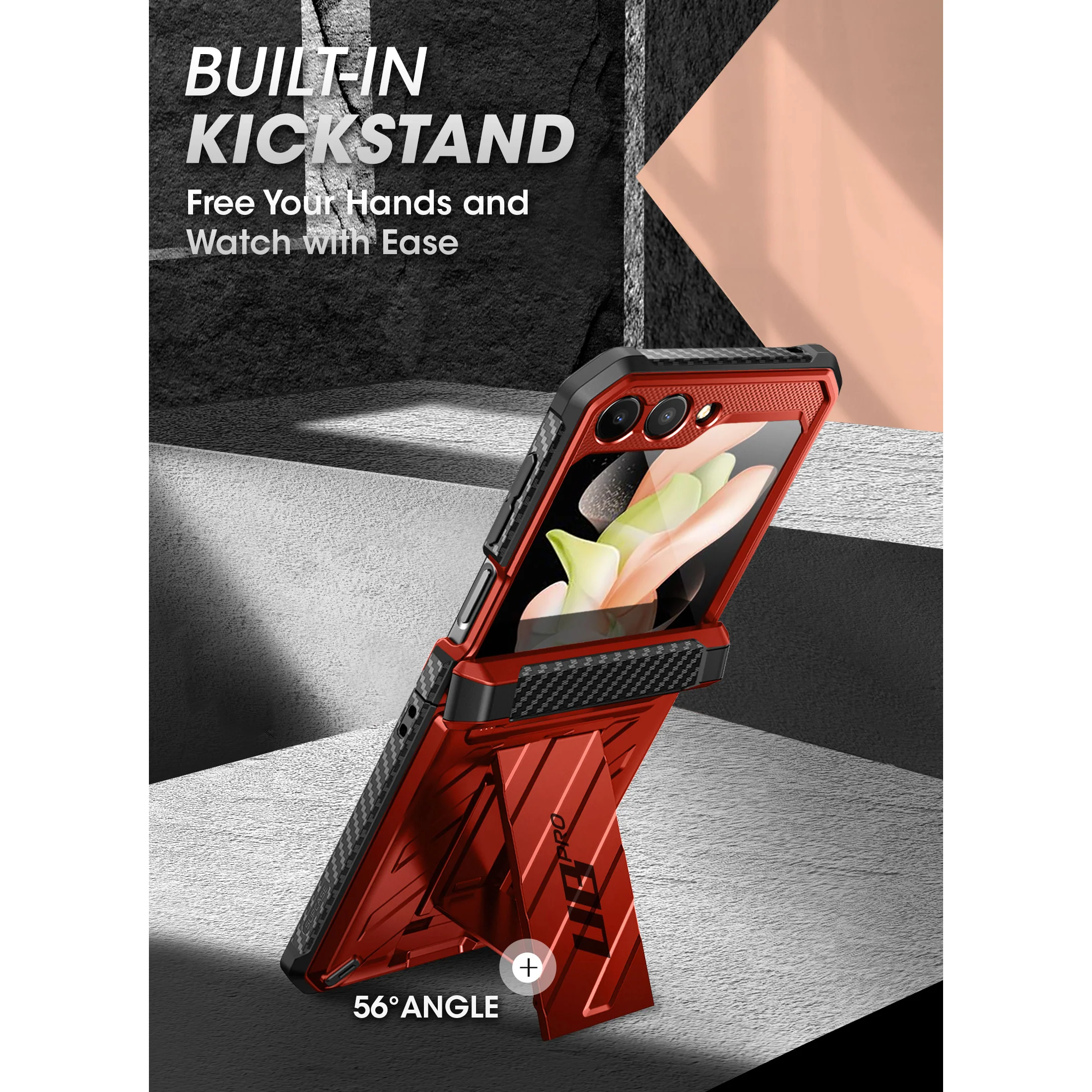 Galaxy Z Flip5 Unicorn Beetle PRO Rugged Case with Belt Clip(open box)-Metallic Red - Image 10