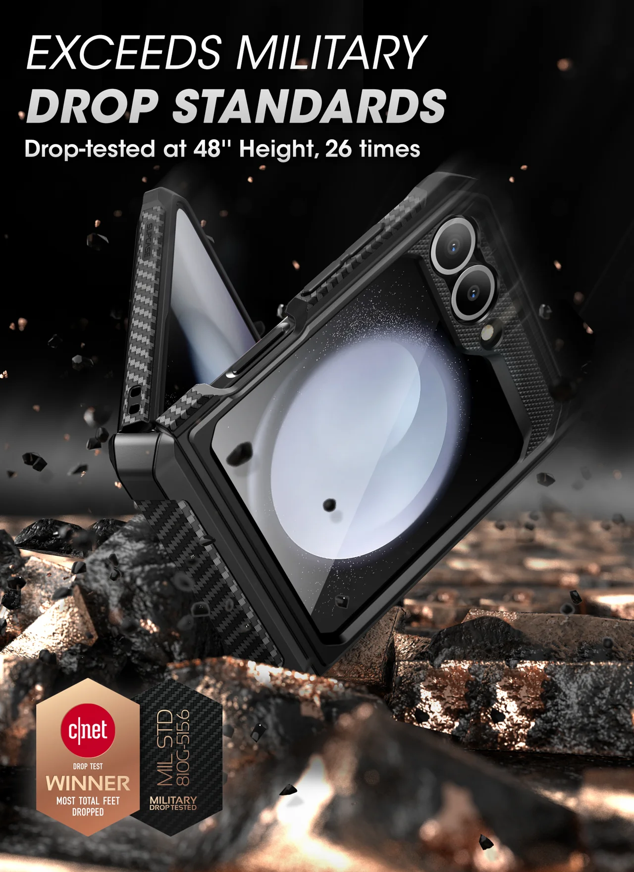 Galaxy Z Flip7 FE Unicorn Beetle PRO Rugged Case with Belt Clip-Black - Image 6