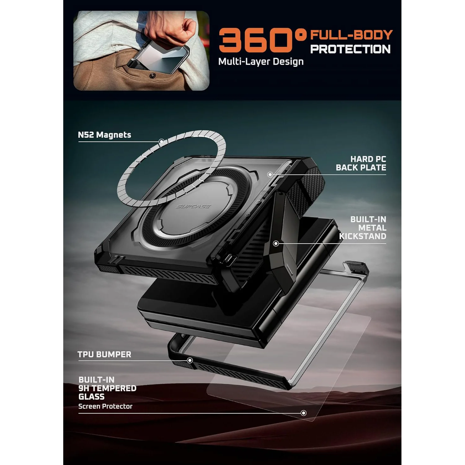 Galaxy Z Flip7 UB Grip Magsafe Phone Case-Black - Image 8