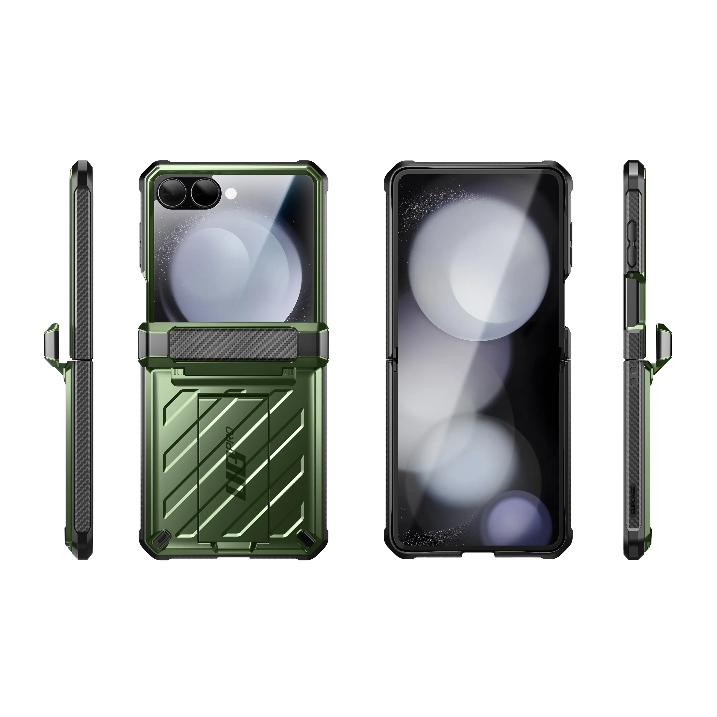 Galaxy Z Flip7 Unicorn Beetle PRO Rugged Case with Belt Clip(open box)-Dark Green - Image 4