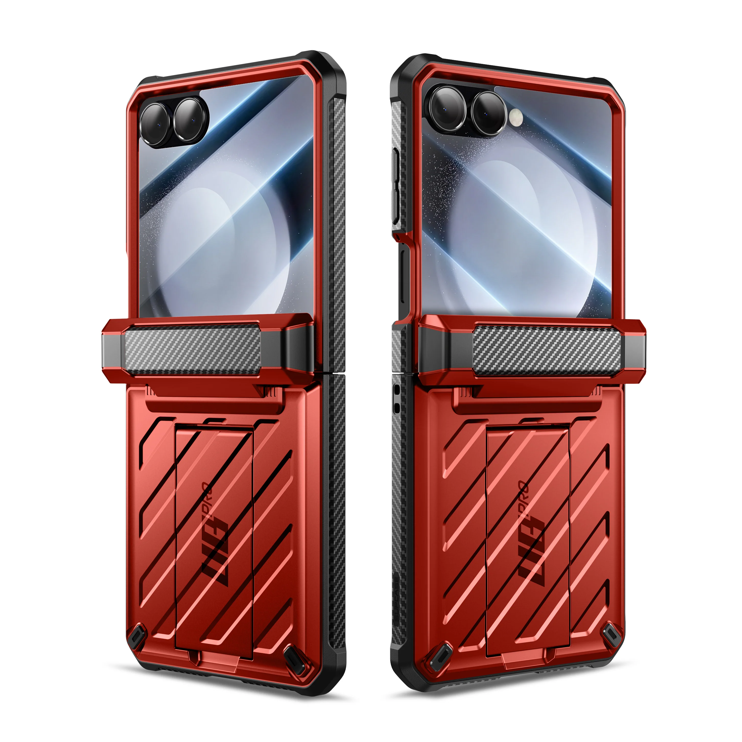 Galaxy Z Flip7 Unicorn Beetle PRO Rugged Case with Belt Clip-Metallic Red - Image 5