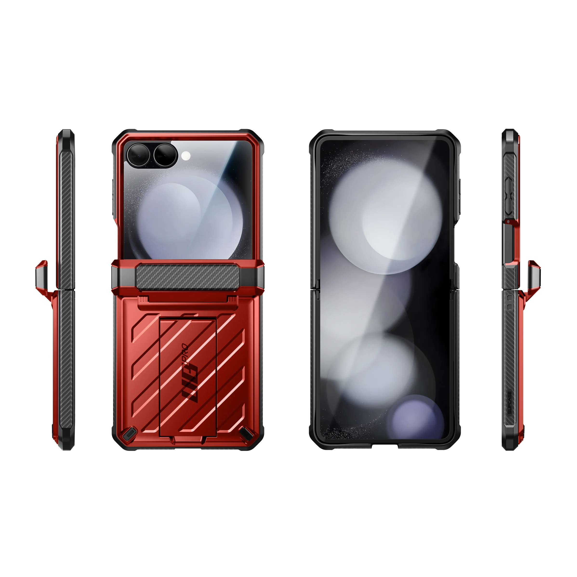 Galaxy Z Flip7 Unicorn Beetle PRO Rugged Case with Belt Clip-Metallic Red - Image 6