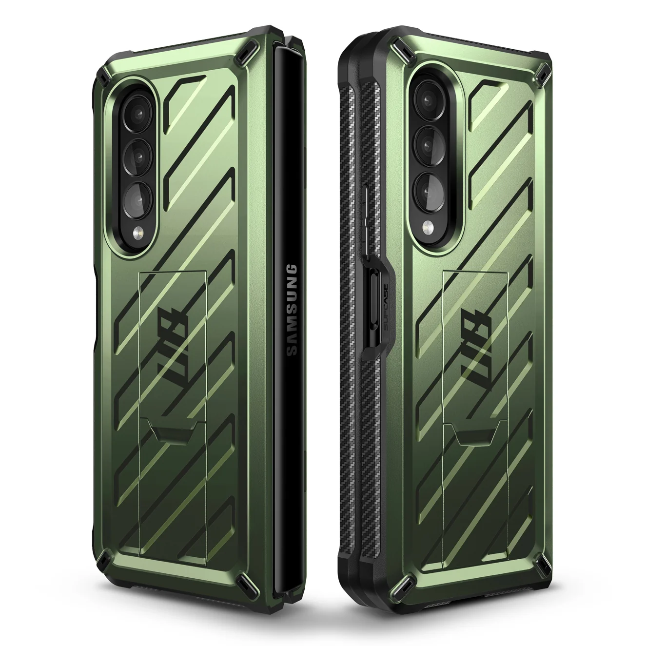 Galaxy Z Fold3 Unicorn Beetle Kickstand Case with Screen Protector-Dark Green - Image 3