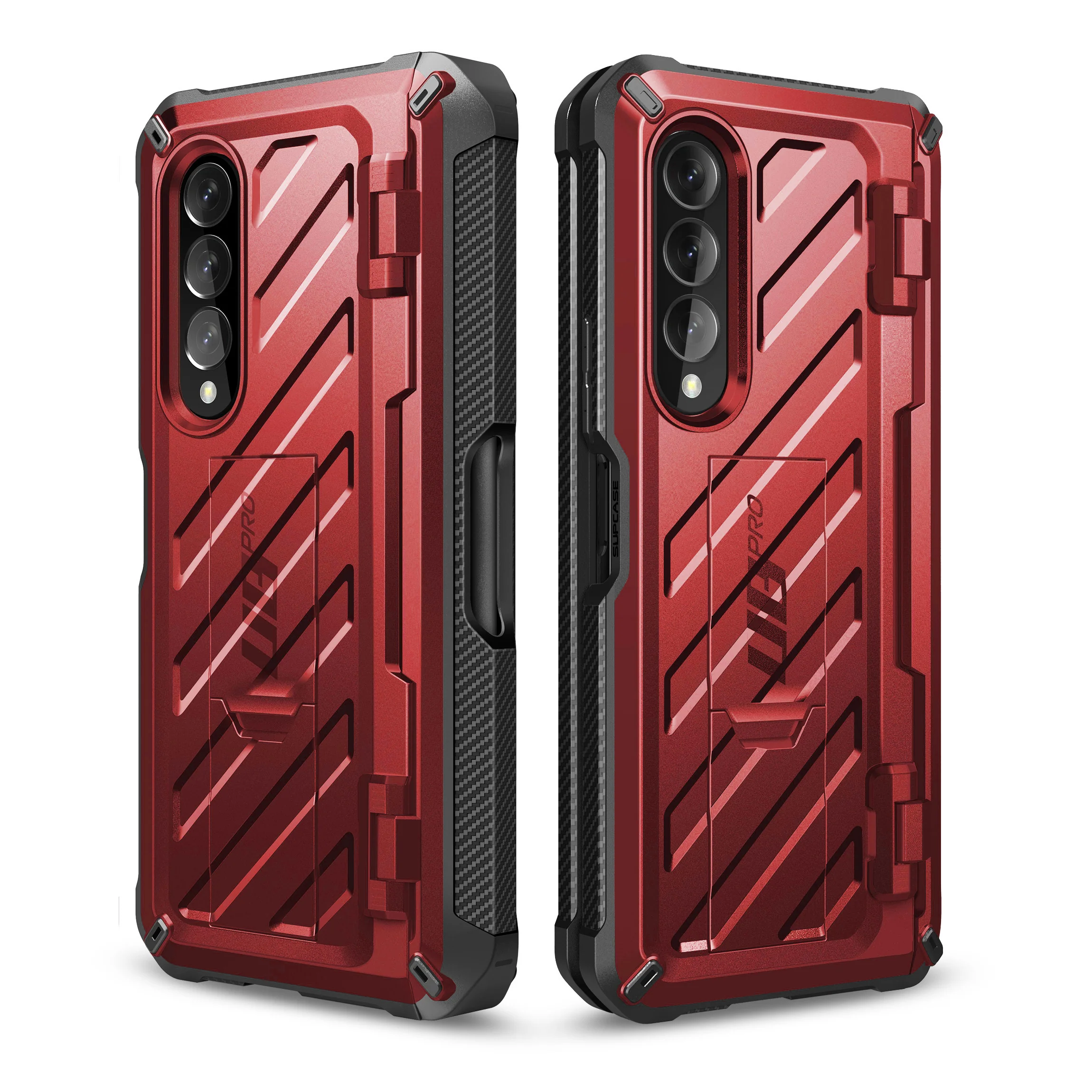 Galaxy Z Fold3 Unicorn Beetle PRO Rugged Case with S-Pen Holder-Metallic Red - Image 3