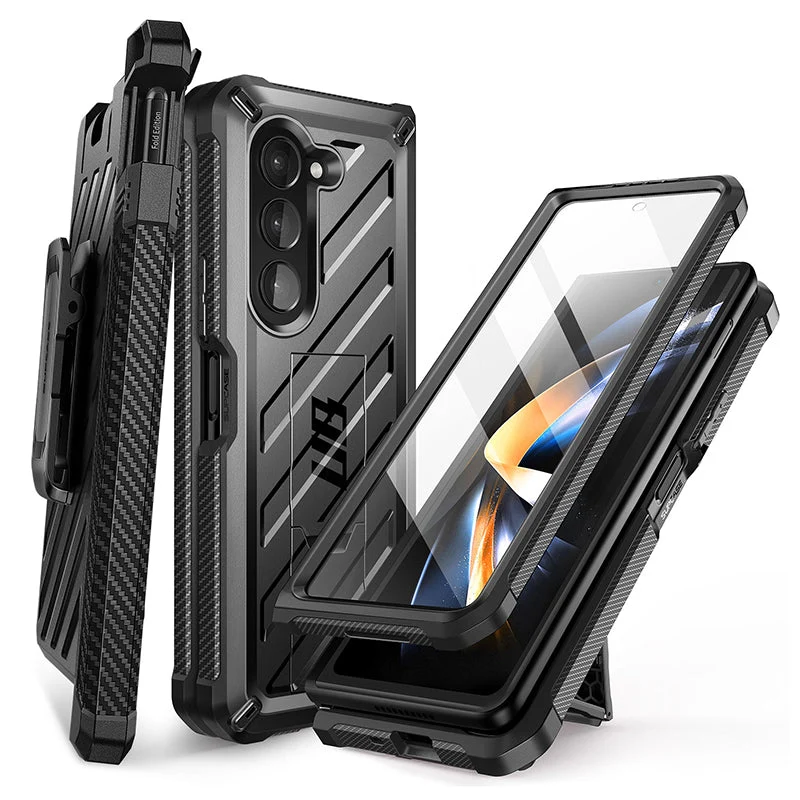 Galaxy Z Fold5 Unicorn Beetle Kickstand Case with Screen Protector (Open-Box)-Black - Image 4